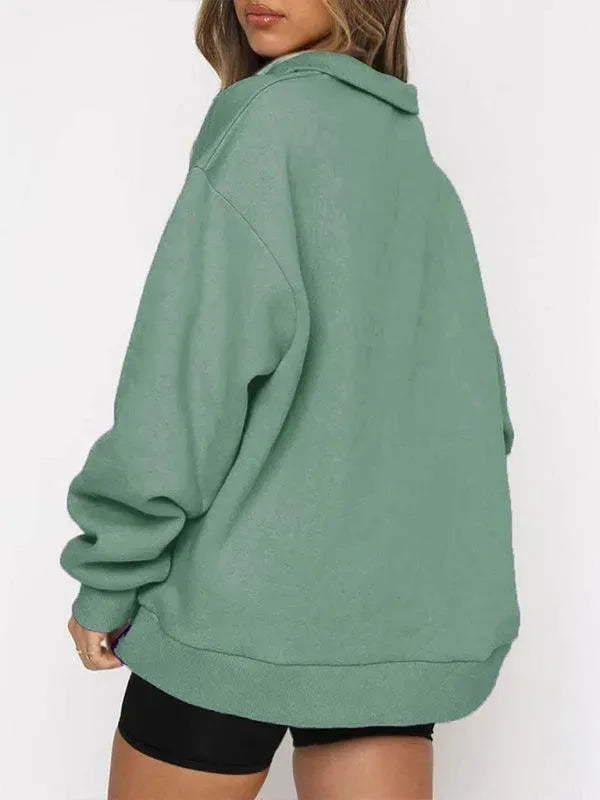Front Pocket Zipper Women's Sweatshirt - Cozy Pullover Hoodie with Kangaroo Pocket for Casual Wear, Gym & Outdoor Activities