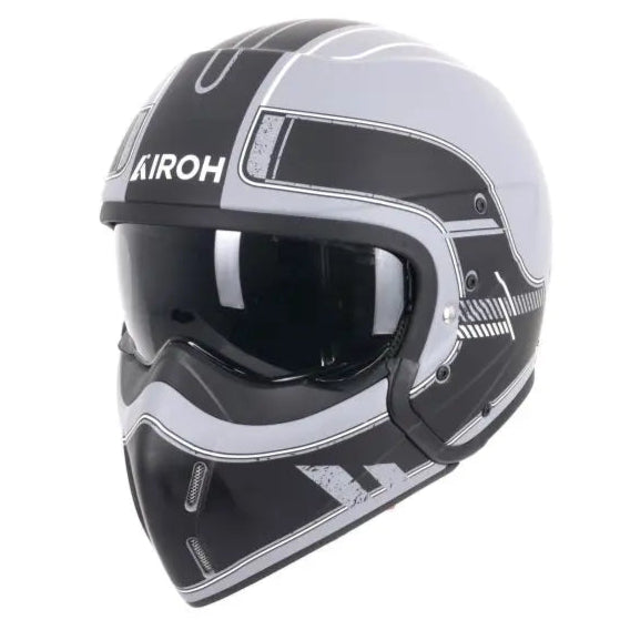Airoh J 110 Raster Matt Black Motorcycle Helmet - Lightweight & DOT Approved for Street & Off-Road Riding