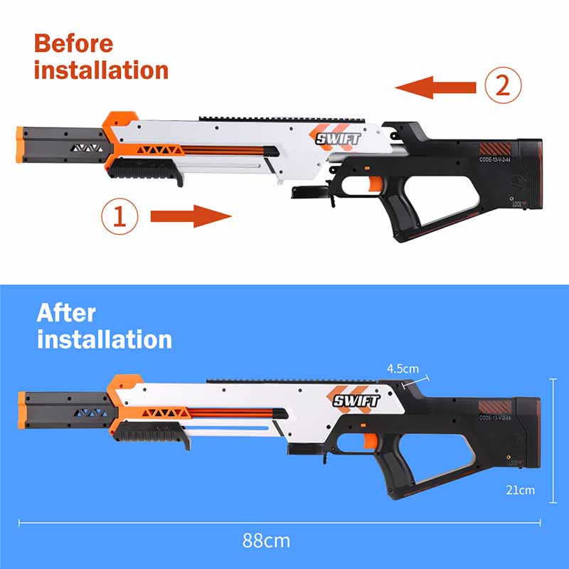 Worker Swift Foam Dart Blaster Toy Gun - High Performance Foam Dart Blaster for Outdoor Games, Nerf Battles & Backyard Fun - Perfect for Kids, Teens & Adults