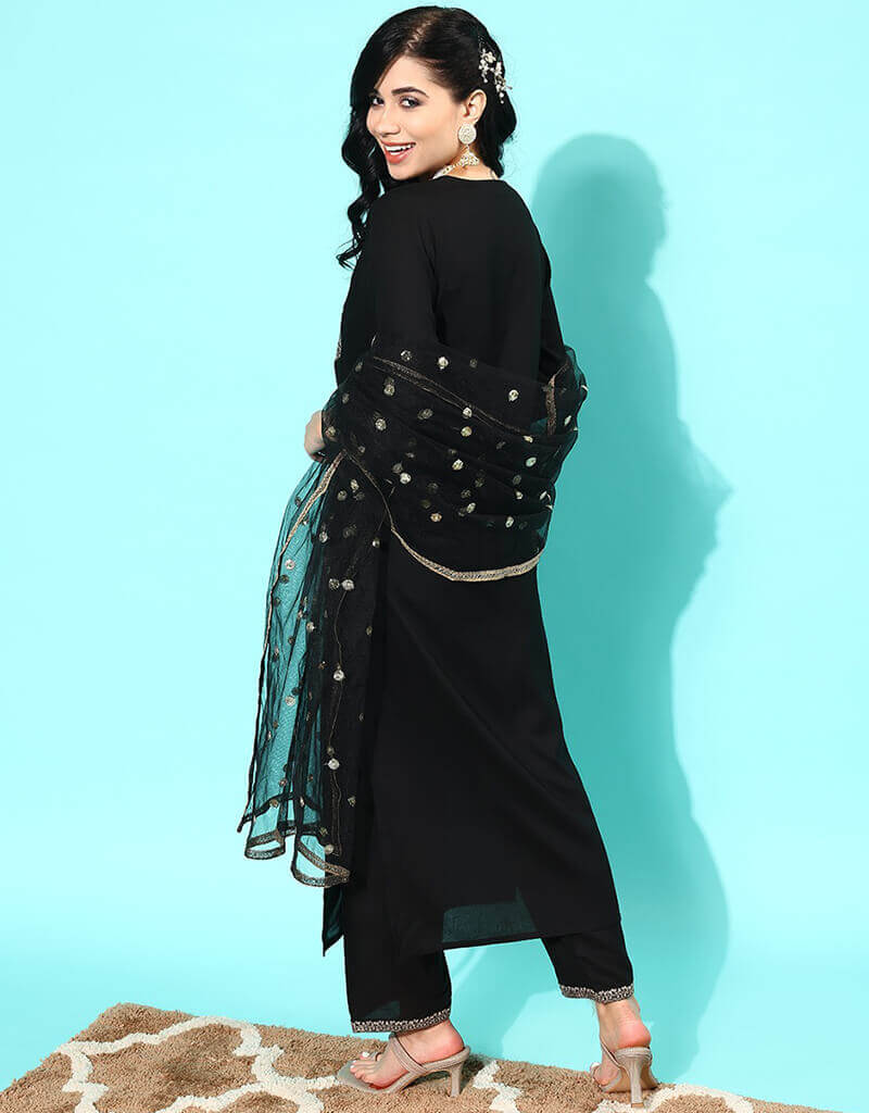 Black Bean Viscose Rayon Straight Leg Pants for Women - Comfortable Office Work Trousers & Casual Wear