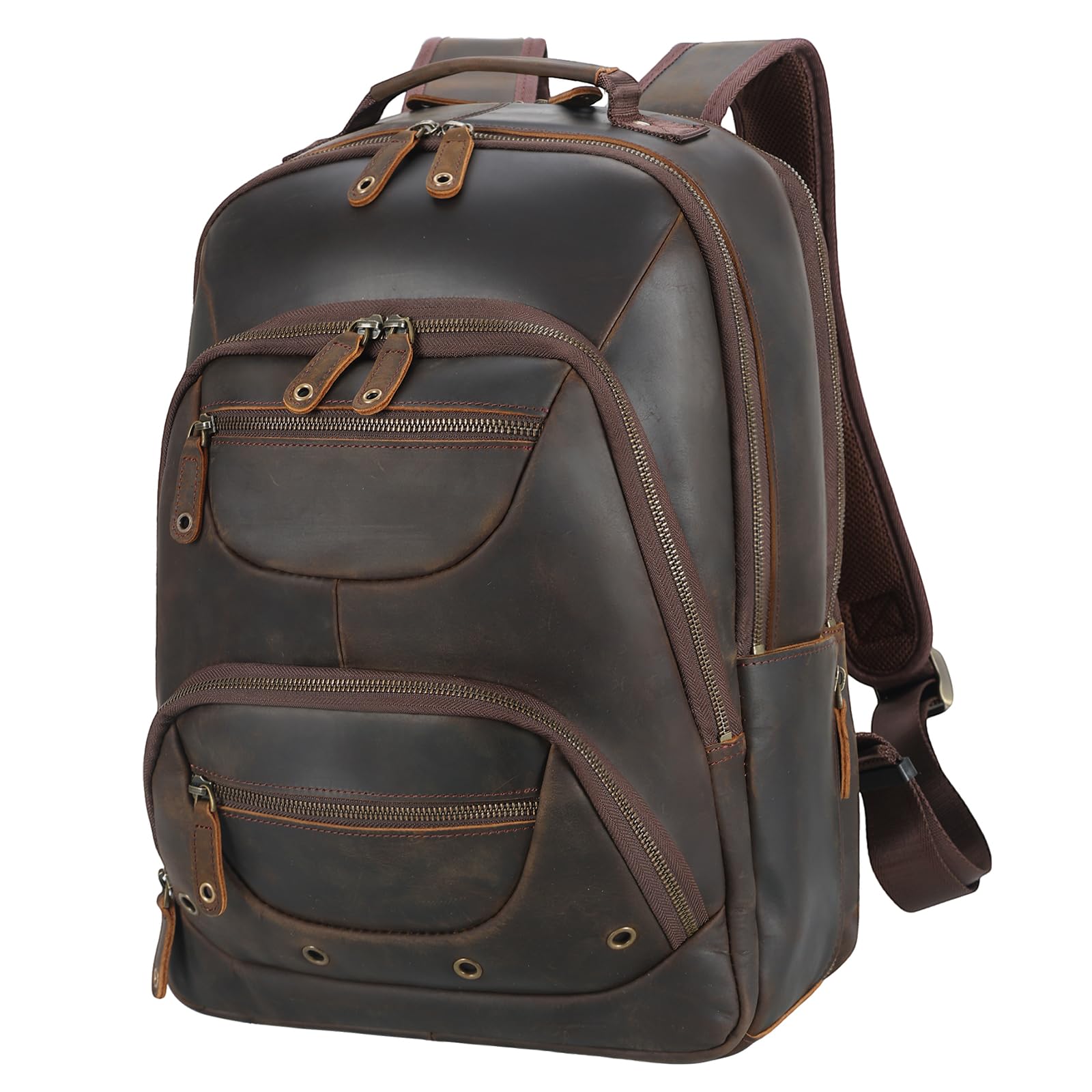 Vintage Leather Backpack for Men - 16 Inch Laptop Bag, Casual Daypack & Business Travel Backpack (19L) - Perfect for Work, School, College and Outdoor Adventures