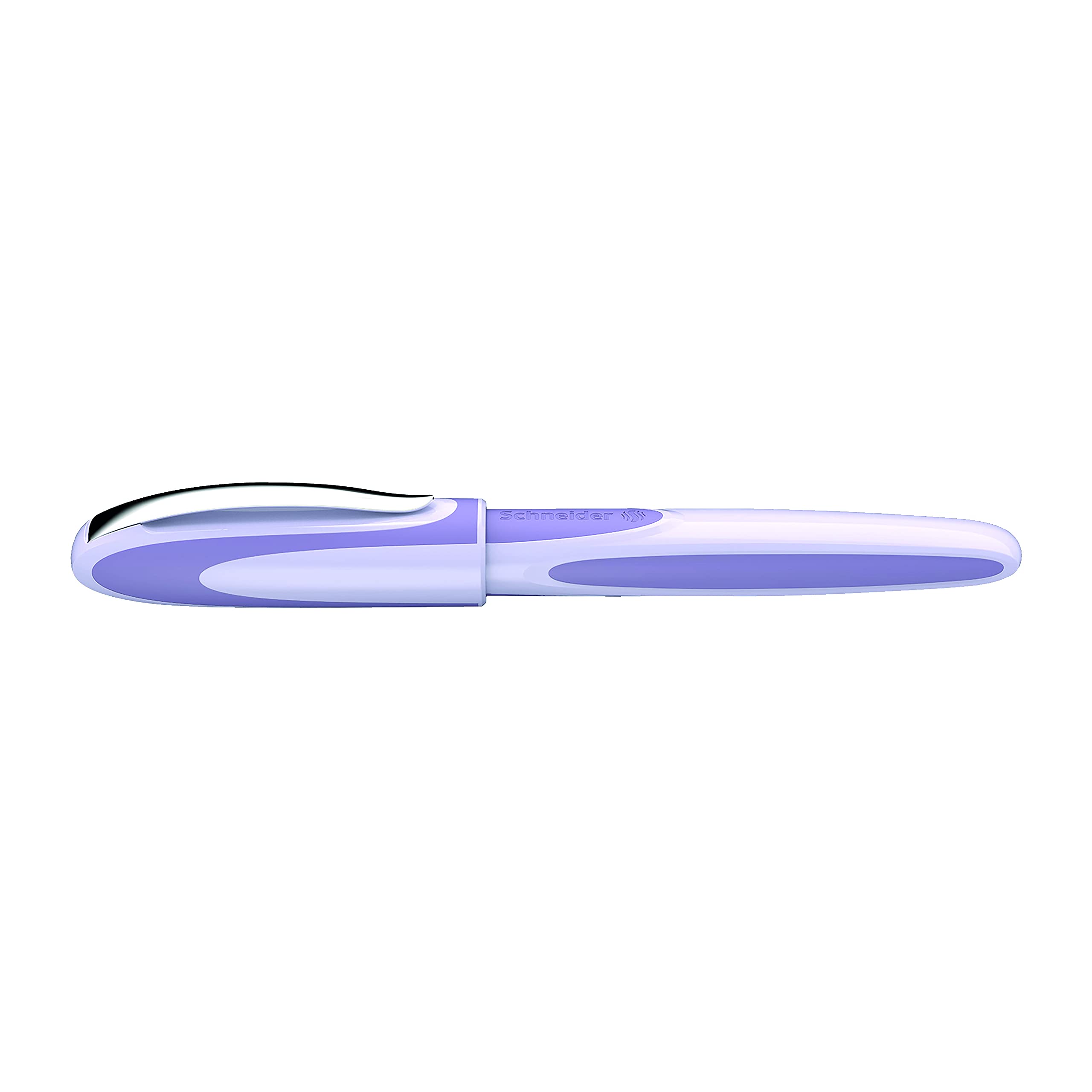 Schneider Ray Fountain Pen Medium Nib - Refillable Lavender Barrel with Royal Blue Erasable Ink Cartridge (Pack of 1) - Perfect for Writing, Journaling & Office Use