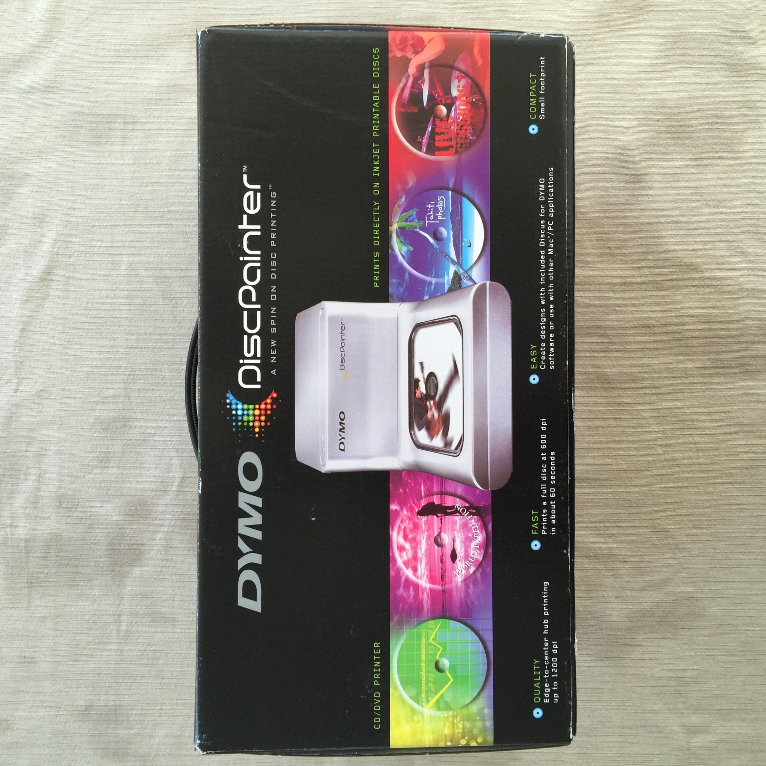DYMO DiscPainter CD/DVD Color Printer (1738260) - Professional Labeling Solution for CDs, DVDs, and Discs - Perfect for Office, Home, and Media Organization