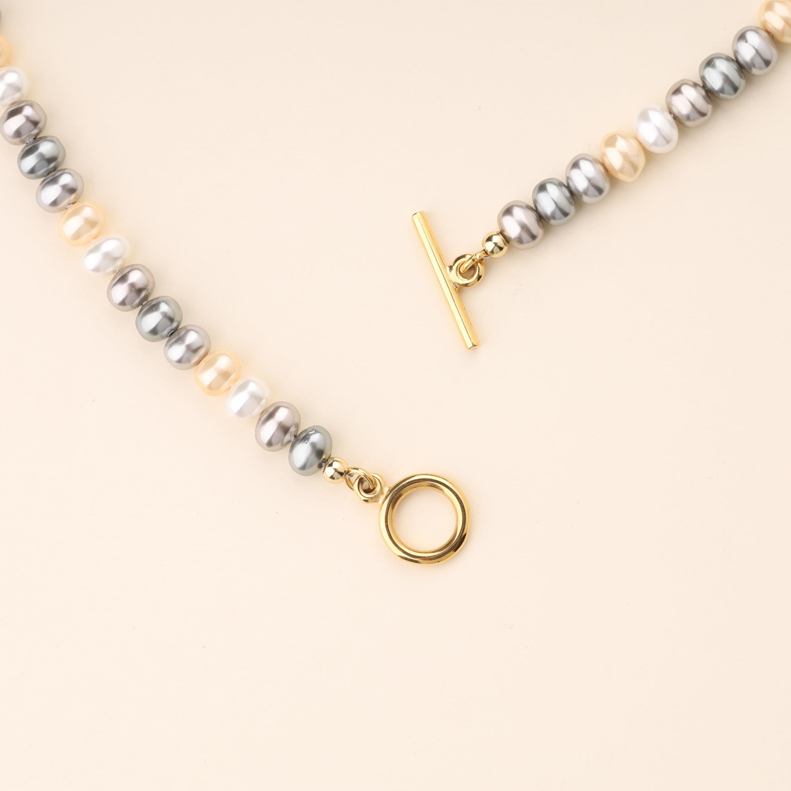 GAVU Elegant Multicolor Shell Pearl Necklace for Women & Men - Dainty Pearl Jewelry Gift for Her, Birthday, Anniversary, Wedding, Party & Formal Occasions