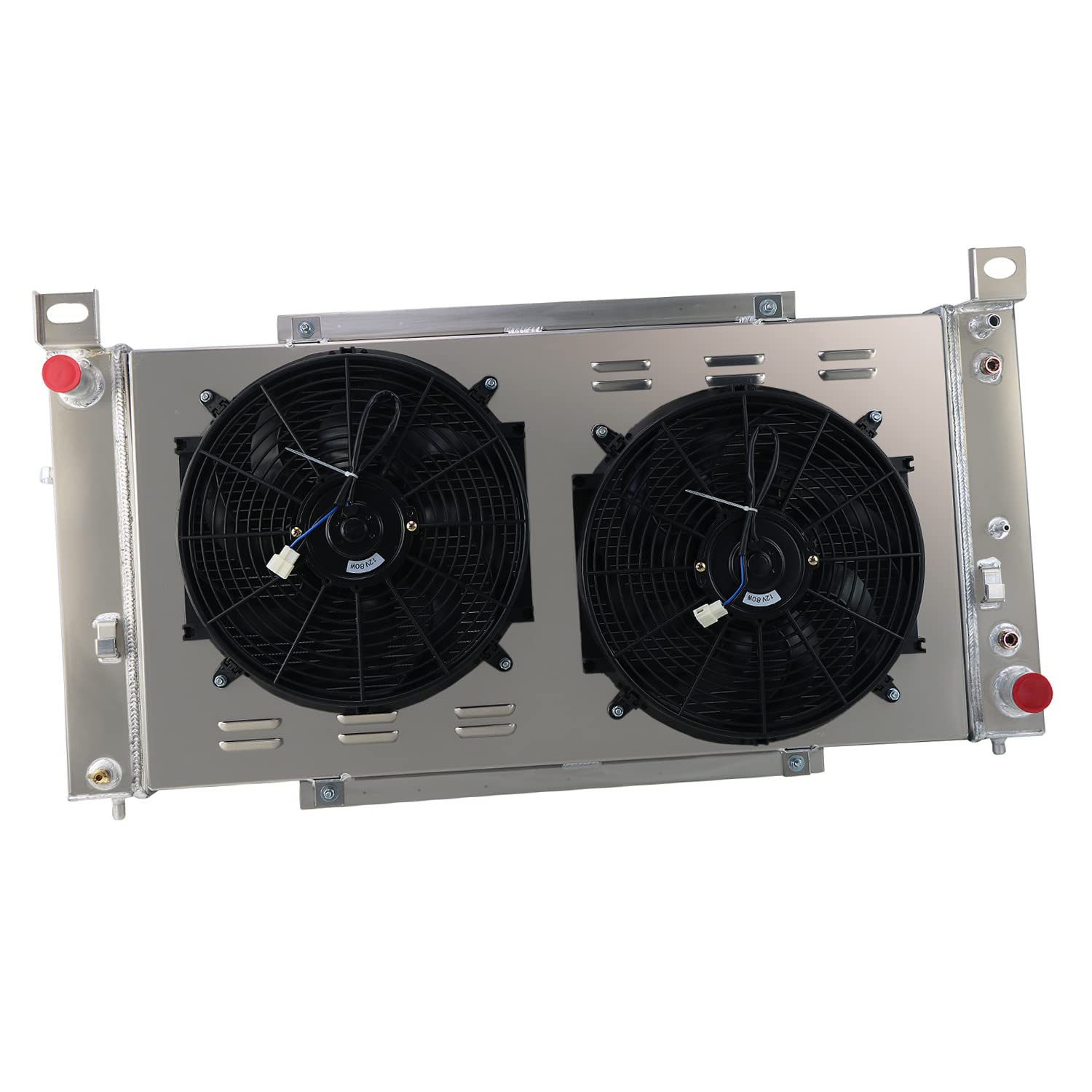 3 Row Radiator Fan Shroud Combo Kit for 1999-2012 GMC Chevrolet Sierra Yukon Silverado 1500 2500 3500 HD - Fits 4.3L 4.8L 5.3L 6.0L Engines - 40