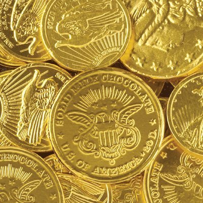 1 Pound Assorted Gold Foiled Milk Chocolate Coins - Kosher Certified Bulk Candy for Parties, Holidays & Gifts