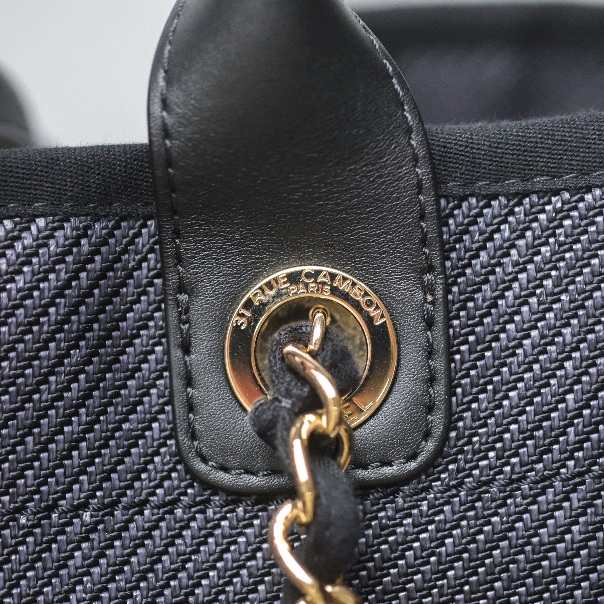 Chanel Canvas Deauville Large Tote Bag in Navy with Gold Hardware - Luxury Designer Handbag for Women, Perfect for Travel, Work & Everyday Use