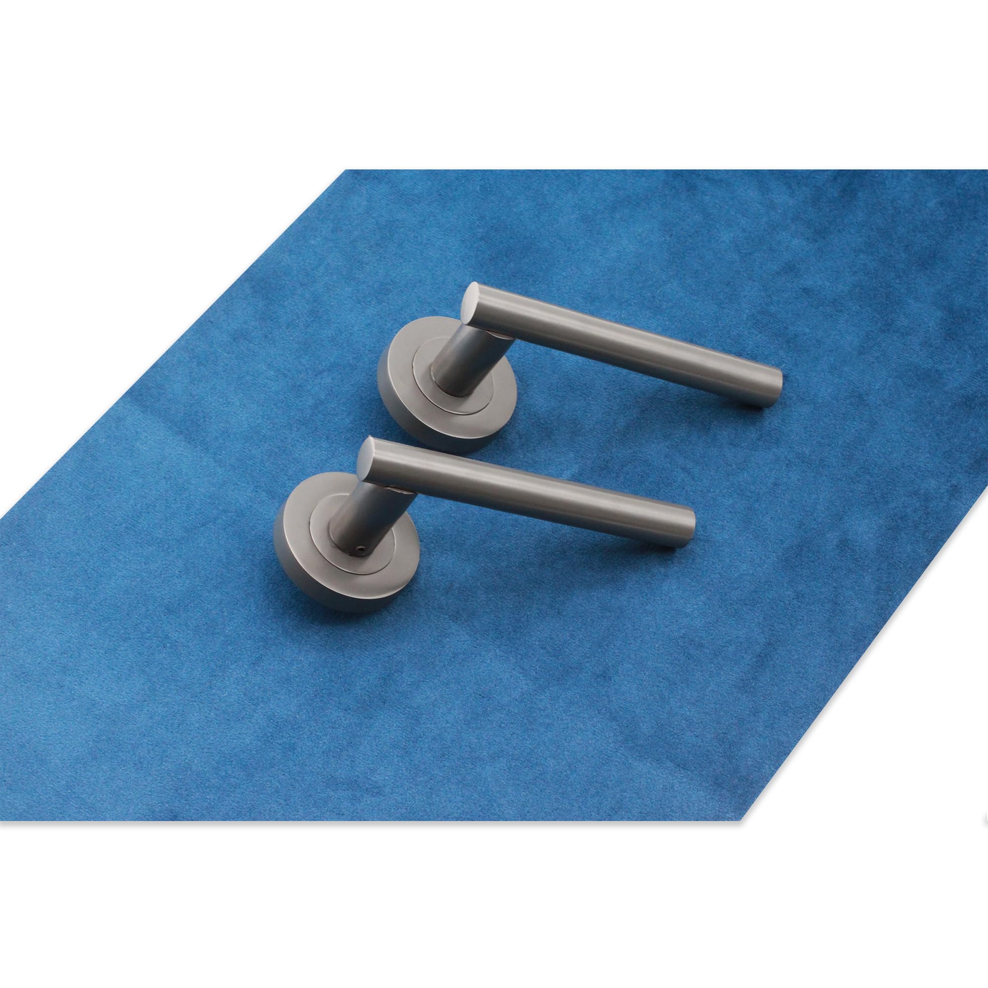 5 Sets of T-Bar Internal Lever Door Handles - Rose Gold & Gun Metal Grey Finish - Infinity Decor - Perfect for Bedroom, Bathroom & Closet Doors