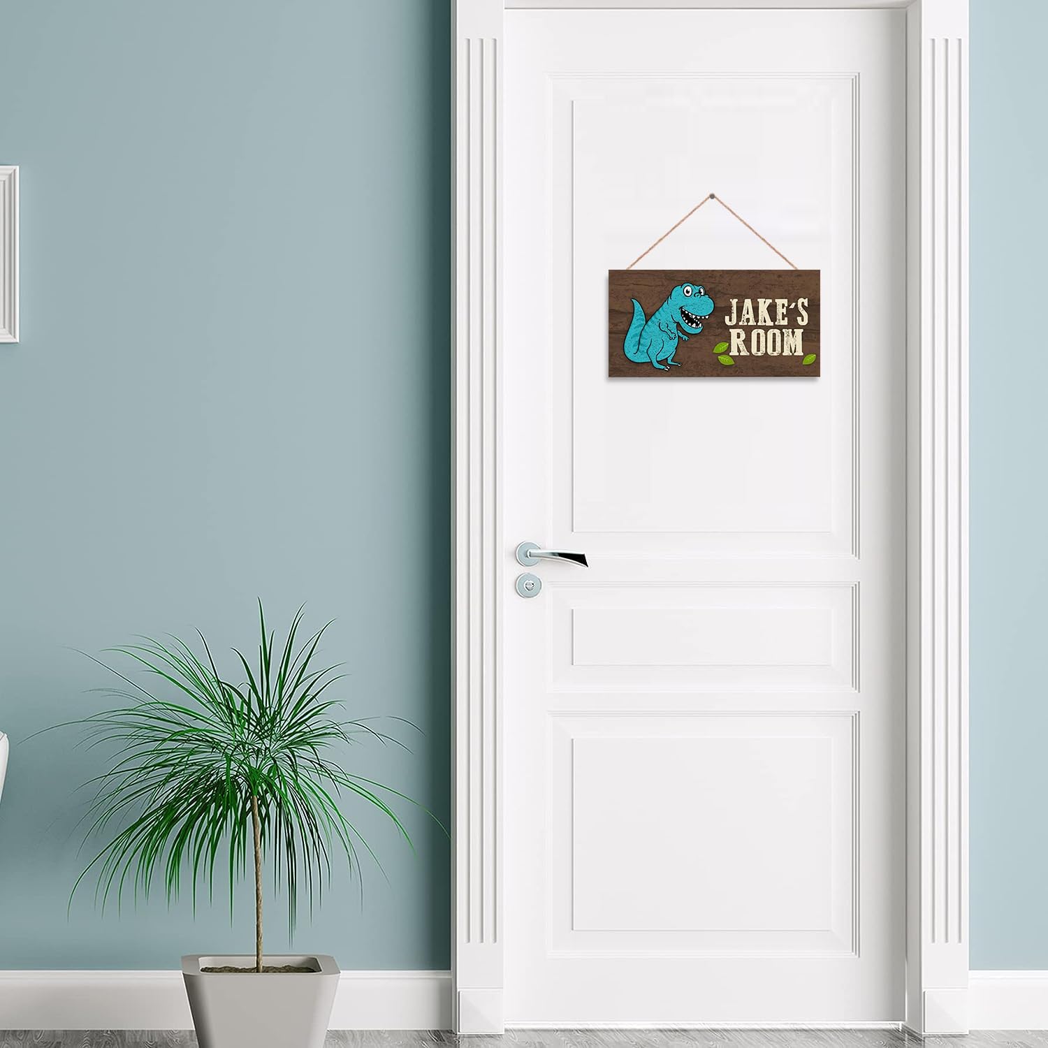 Personalized Dinosaur Wall Sign - Custom Kids Room Decor, Nursery Wall Art for Baby Boy & Girl - Perfect for Bedroom, Playroom & Birthday Party Decorations