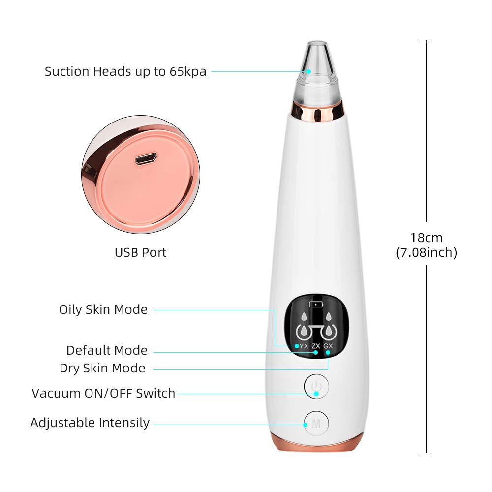 ATOMUS Electric Blackhead Remover Vacuum Tool - Professional Facial Pore Cleaner for Acne & Black Spots Removal - Skin Care Deep Cleaning Machine Kit for Home Spa & Beauty Routine
