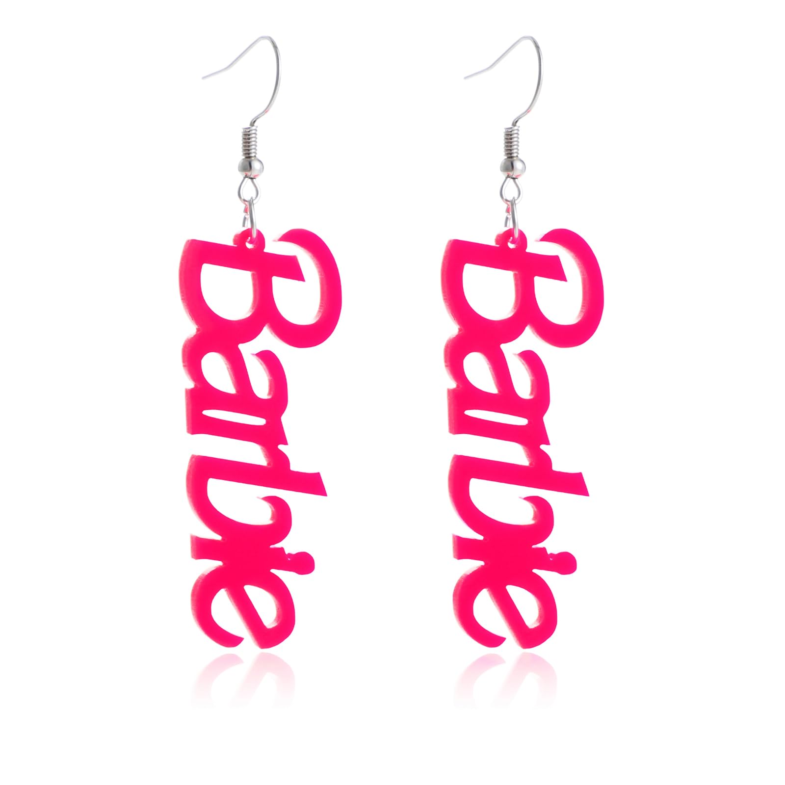 Trendy Pink Heart Dangle Earrings for Women & Teen Girls - Valentine's Day Christmas Jewelry Gift - Acrylic Love Heart Earrings in Hot Pink & Red - Perfect for Date Night, Parties & Everyday Wear