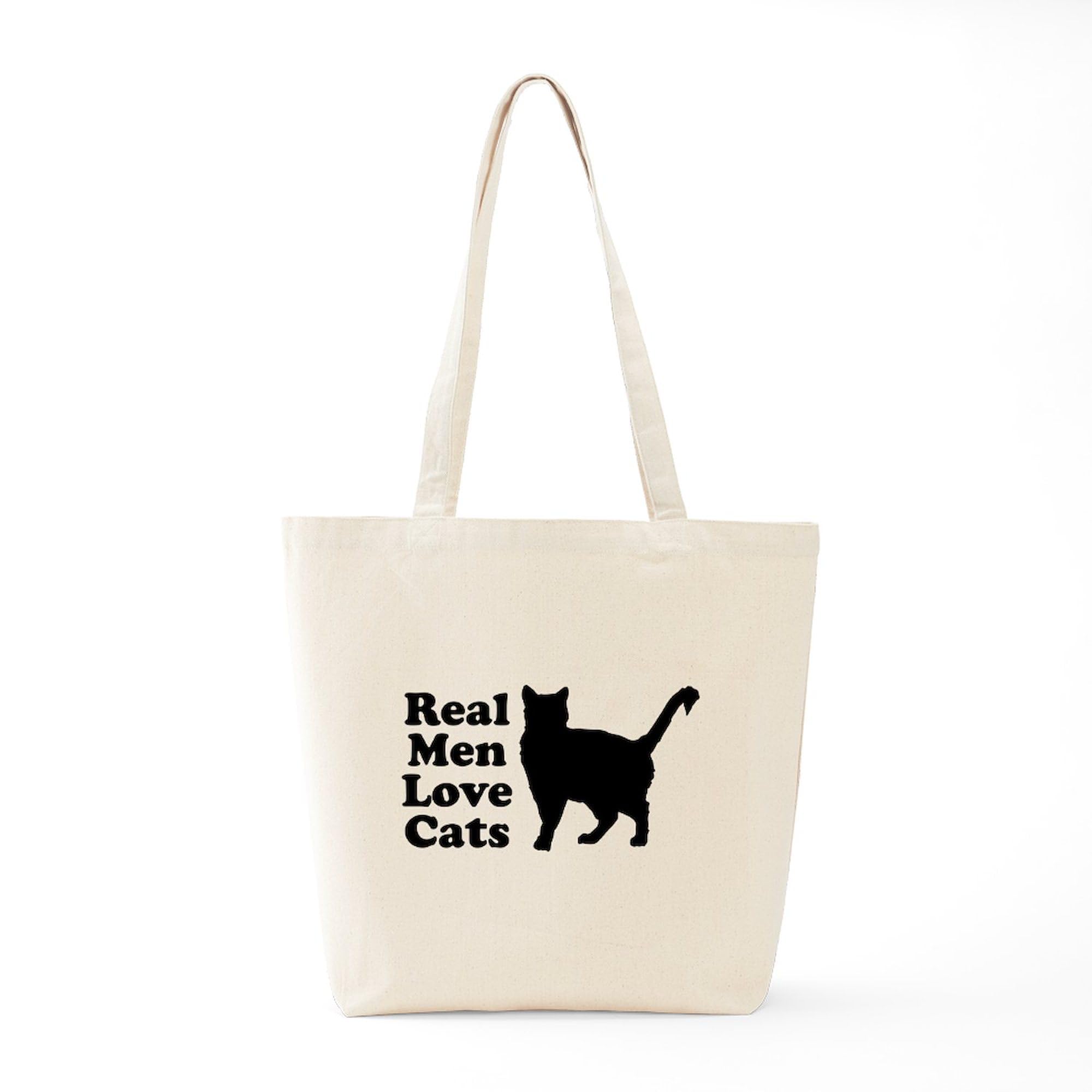 Real Men Love Cats Tote Bag - Natural Canvas Reusable Shopping Bag for Groceries, Beach & Everyday Use | Eco-Friendly Cotton Tote