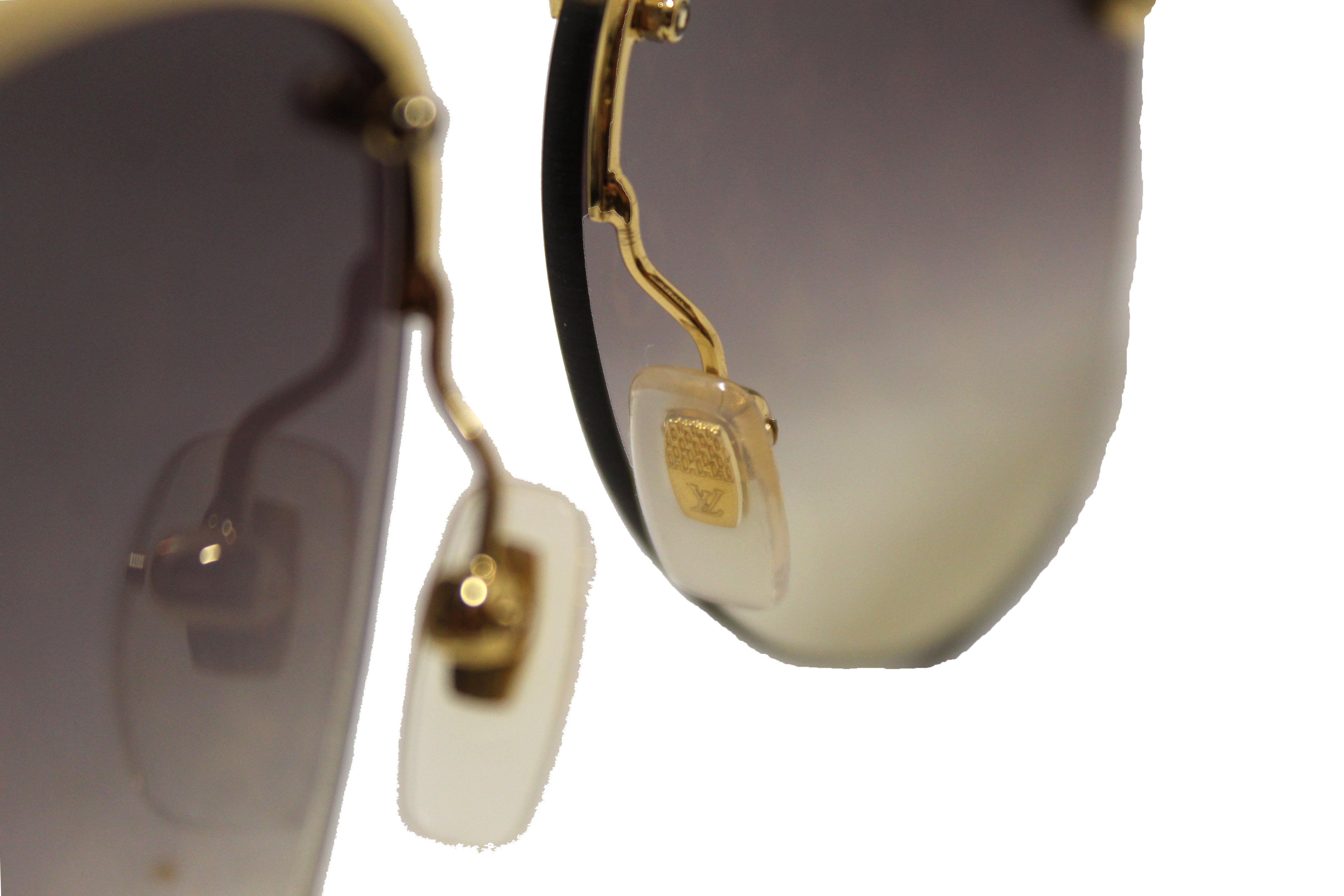 Authentic Louis Vuitton Gold Monogram Clockwise Sunglasses for Women - Luxury Designer Shades for Fashion & Outdoor Activities