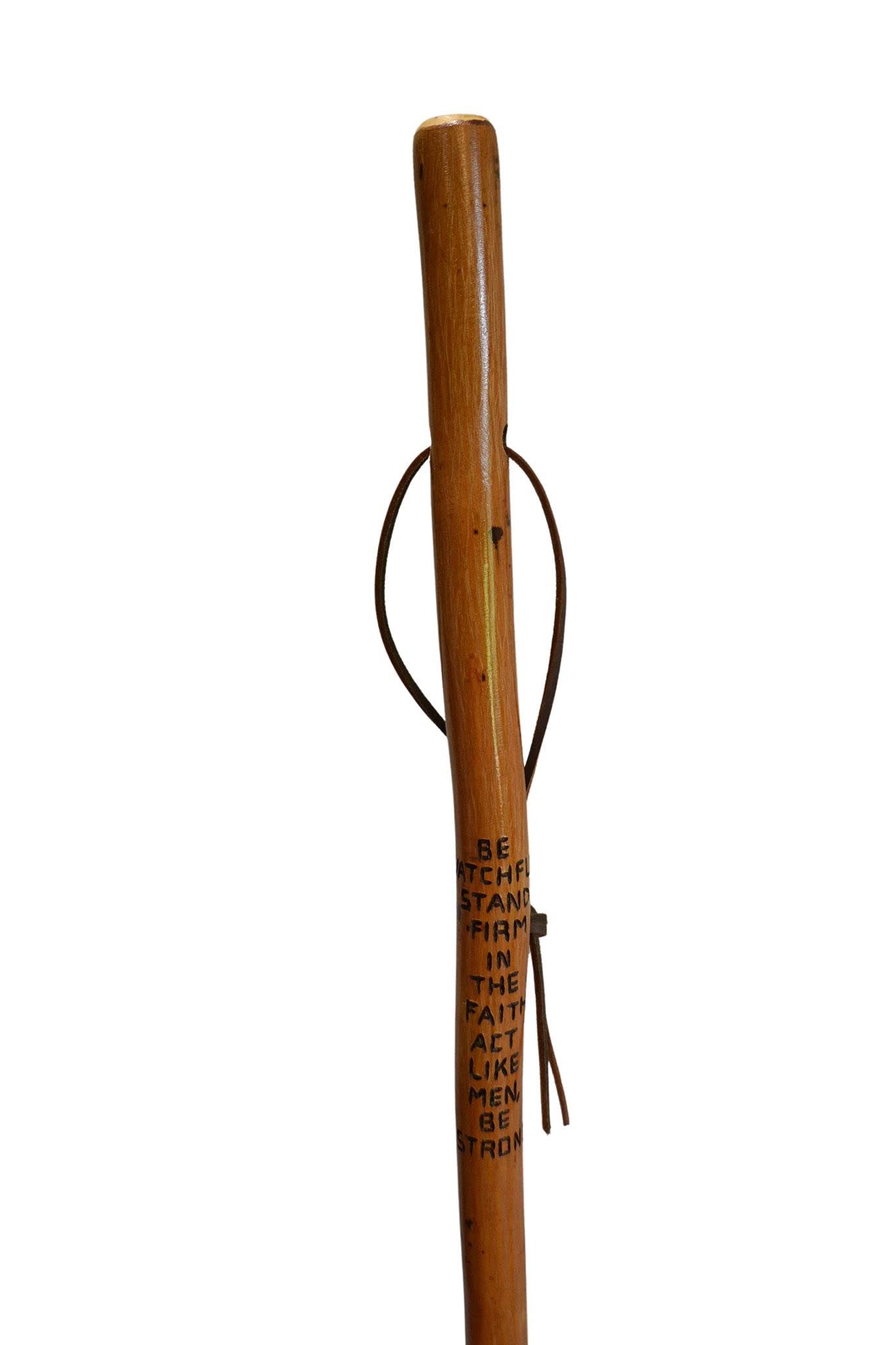 Handcrafted Hardwood Walking Stick with Bible Verse Carving - Christian Hiking Staff for Men - 'Act Like Men' Inspirational Gift - Perfect for Hiking, Church Events & Outdoor Adventures