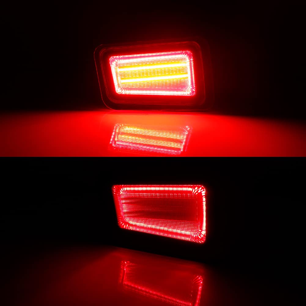 Red LED 3-in-1 Fog Lamp Kit - Compatible with 2005-2009 Hummer H2 | Rear Bumper Reflector, Turn Signal & Brake Tail Lights Replacement | Off-Road & Night Driving Safety Upgrade