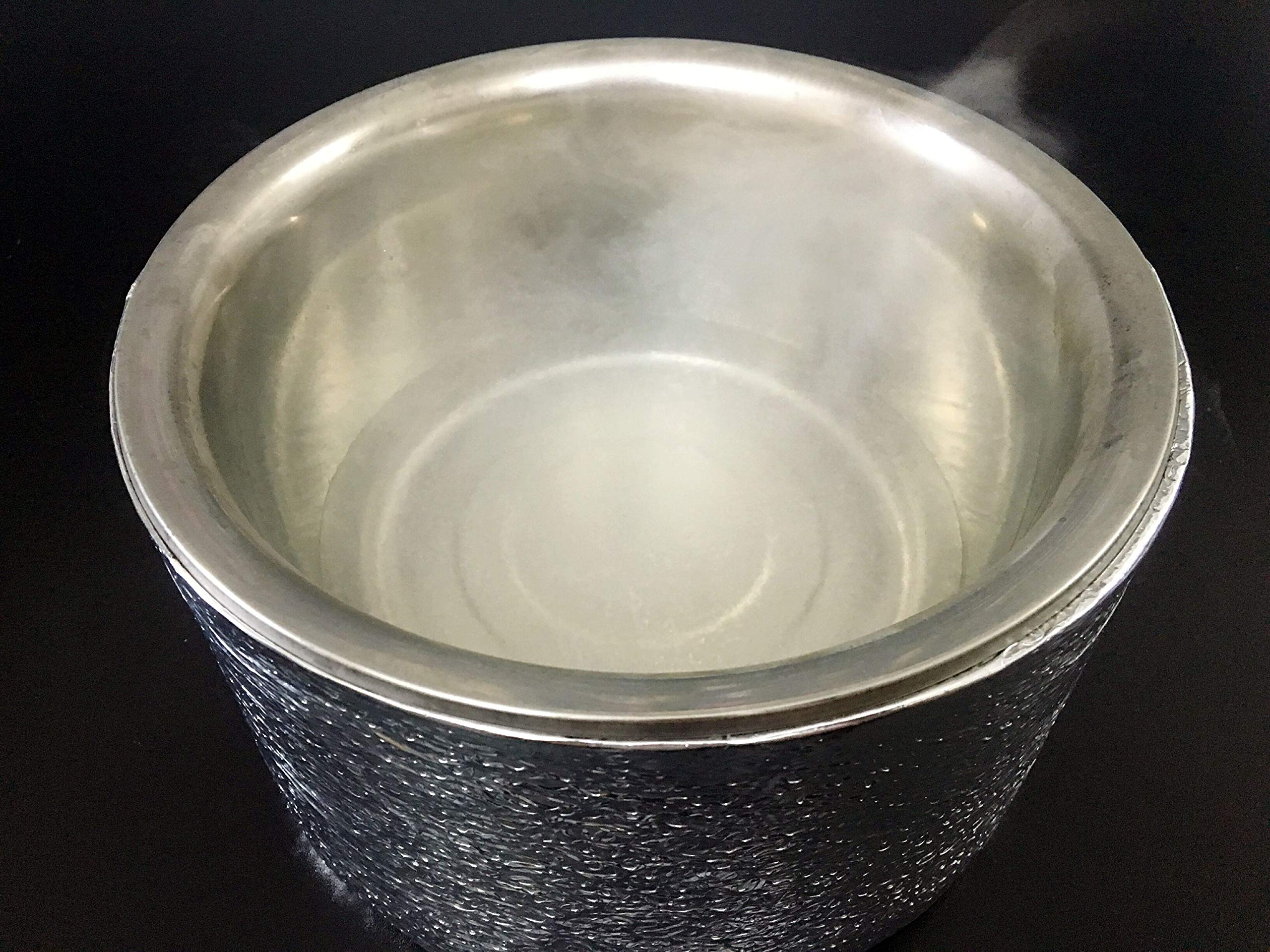 Liquid Nitrogen Bath Pot for Ice Cream Making - Molecular Gastronomy Container with Low Temperature Freezing - Perfect for DIY Desserts, Kitchen Experiments & Science Labs (Silver)
