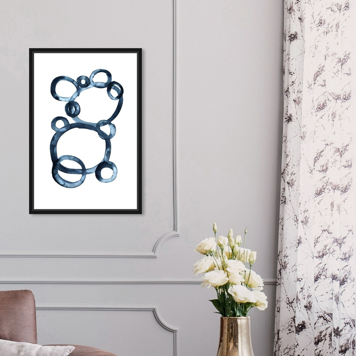 Bear Bubbles Canvas Wall Art - Modern Baby Bear Finger Painting Nursery Decor - White Framed Contemporary Print for Boys Room - Perfect for Kids Bedroom, Playroom & Baby Shower Gift