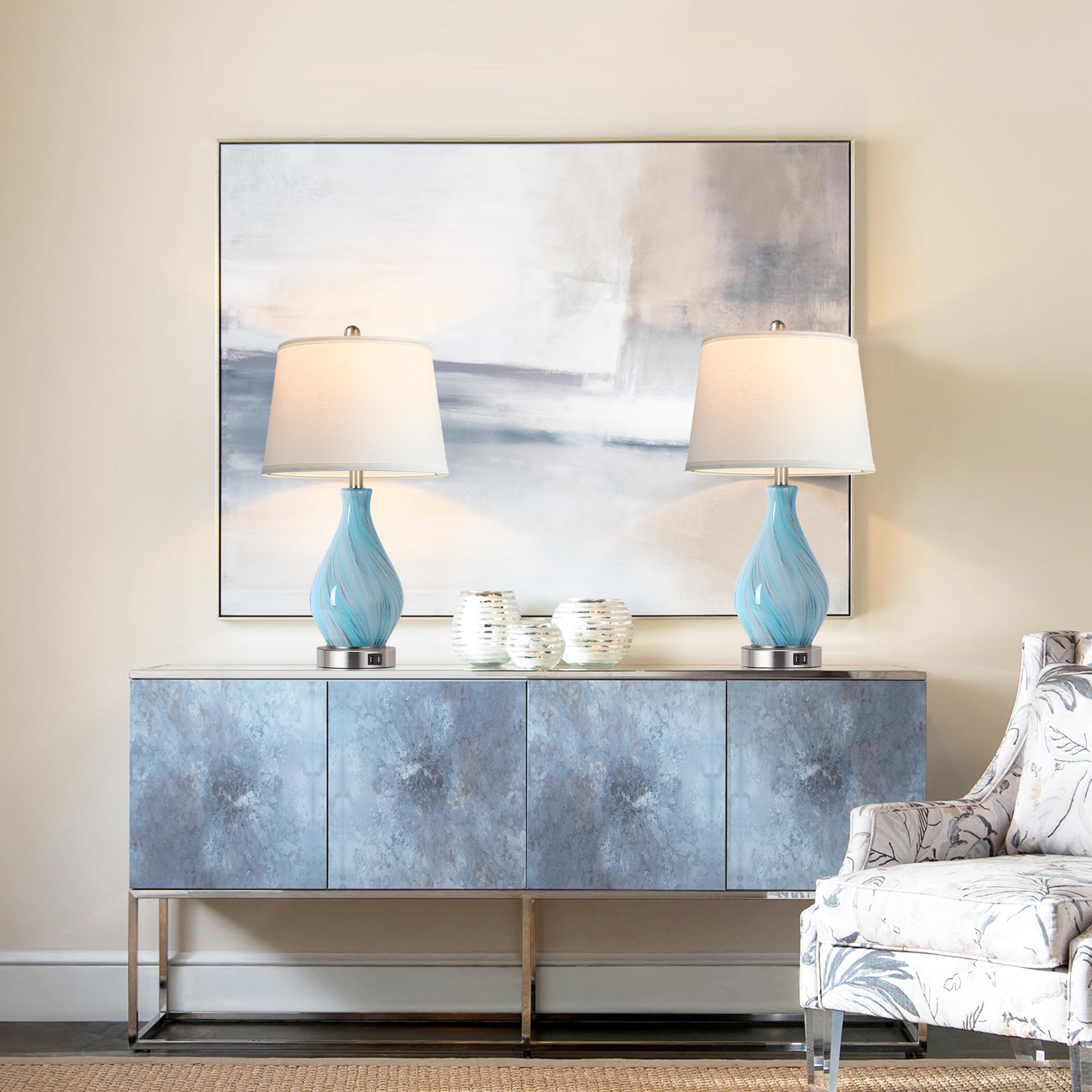 Modern Touch Control Accent Table Lamp Set of 2 - 22