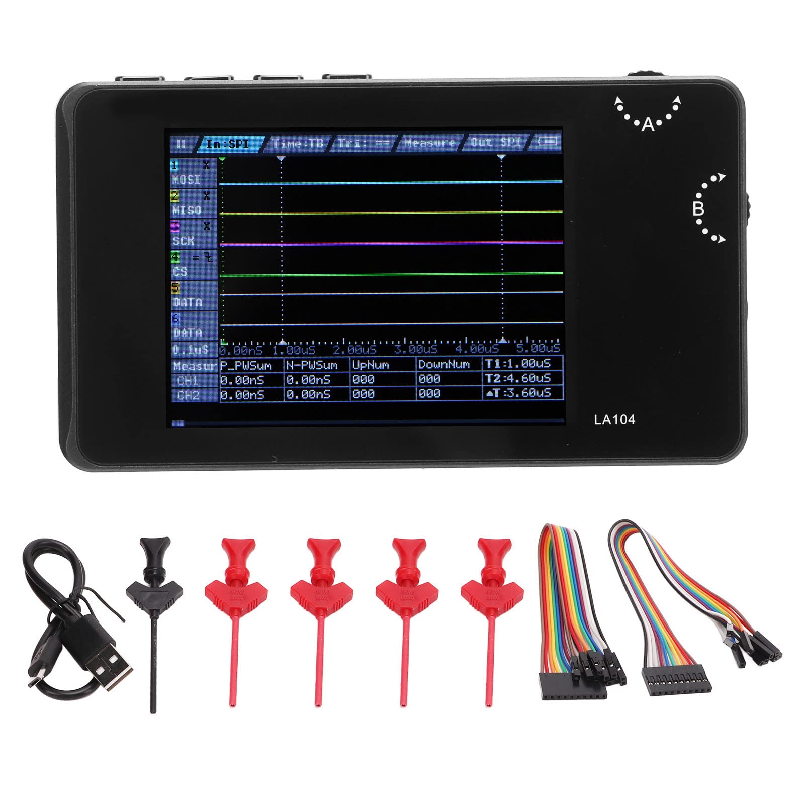 4 Channel Portable Logic Analyzer - Programmable Handheld Device with 2.8