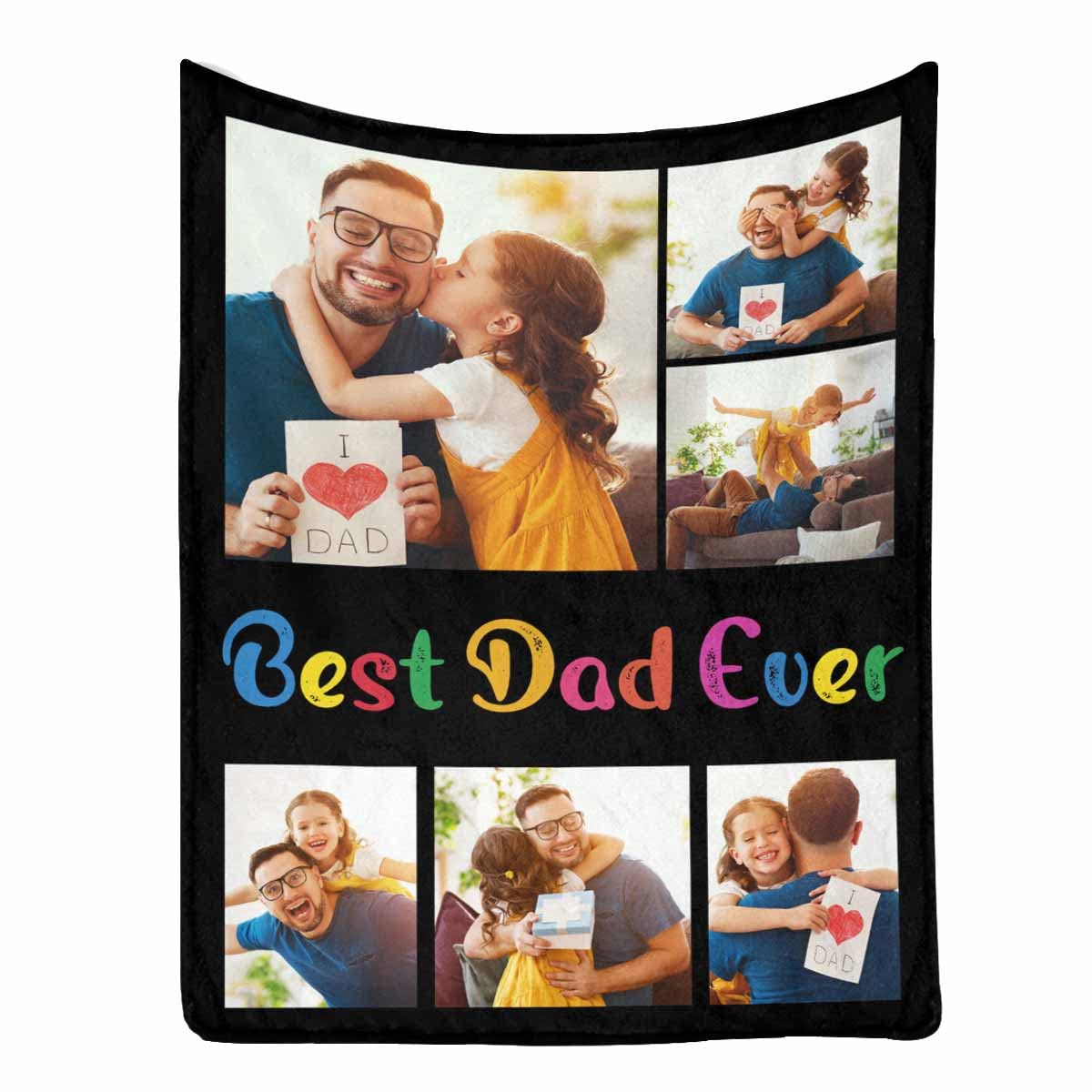 MyPupSocks Personalized Dad Blanket Gift - Best Dad Ever Custom Fleece Throw Blanket 70x80 - Perfect for Father's Day, Birthday & Anniversary Gifts from Wife, Daughter or Son