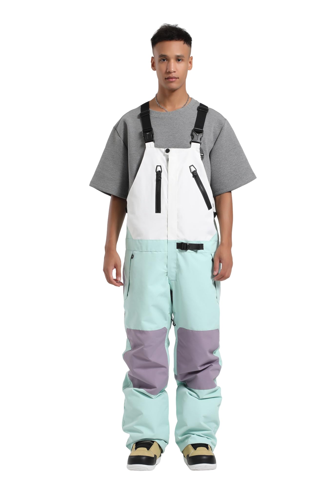 HIEEKDER Insulated Waterproof Snow Pants Bibs for Men & Women - Breathable Winterproof Ski Overalls for Outdoor Activities, Snowboarding, and Cold Weather Adventures