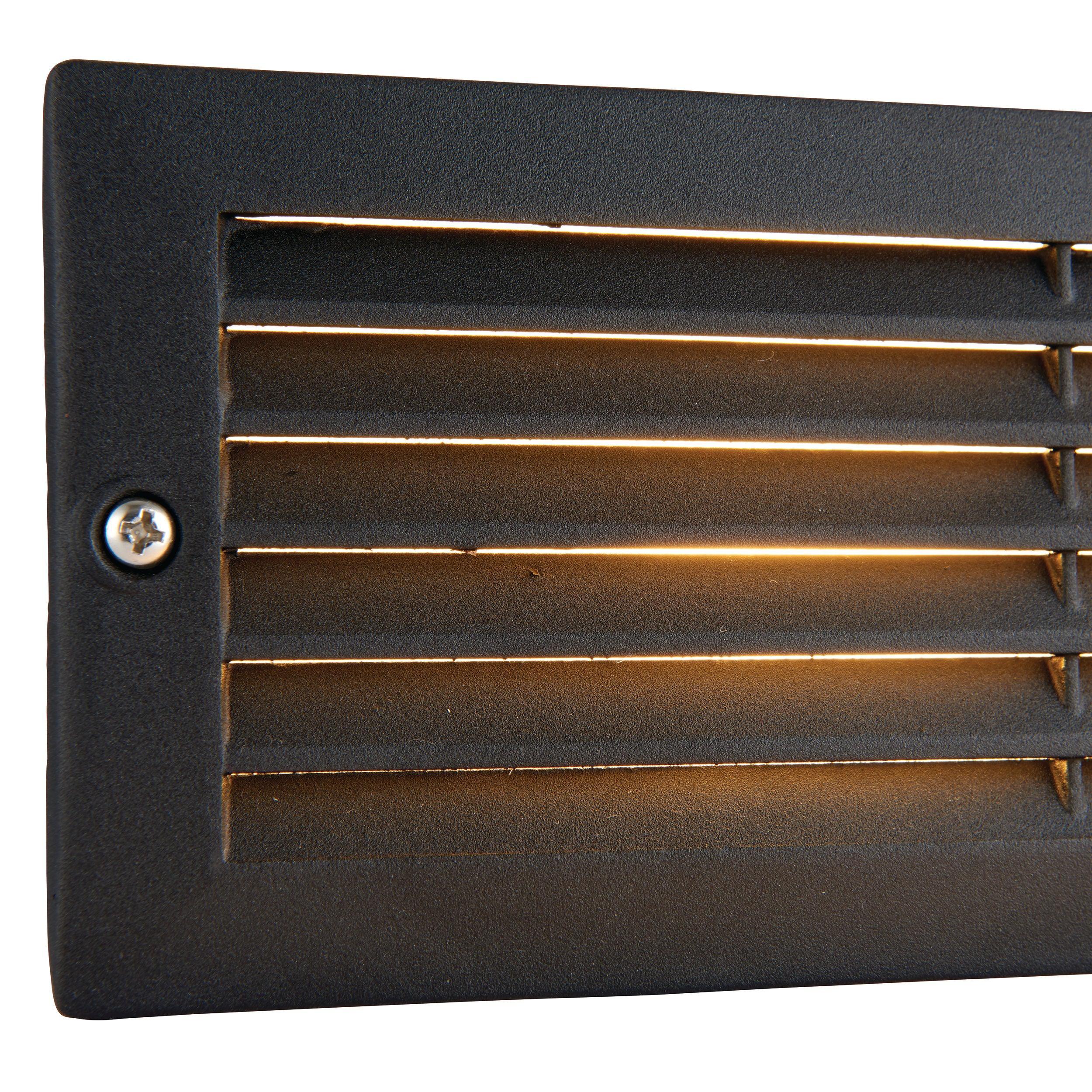 Eco-Friendly Plain & Louvre Black Brick Light IP44 40W LED Outdoor Wall Light - Perfect for Patio, Garden, and Exterior Home Lighting