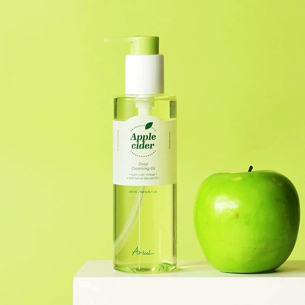 Ariul Apple Cider Deep Cleansing Oil 200ml - Gentle Makeup Remover & Pore Cleanser for Glowing Skin | Perfect for Daily Skincare Routine & Travel