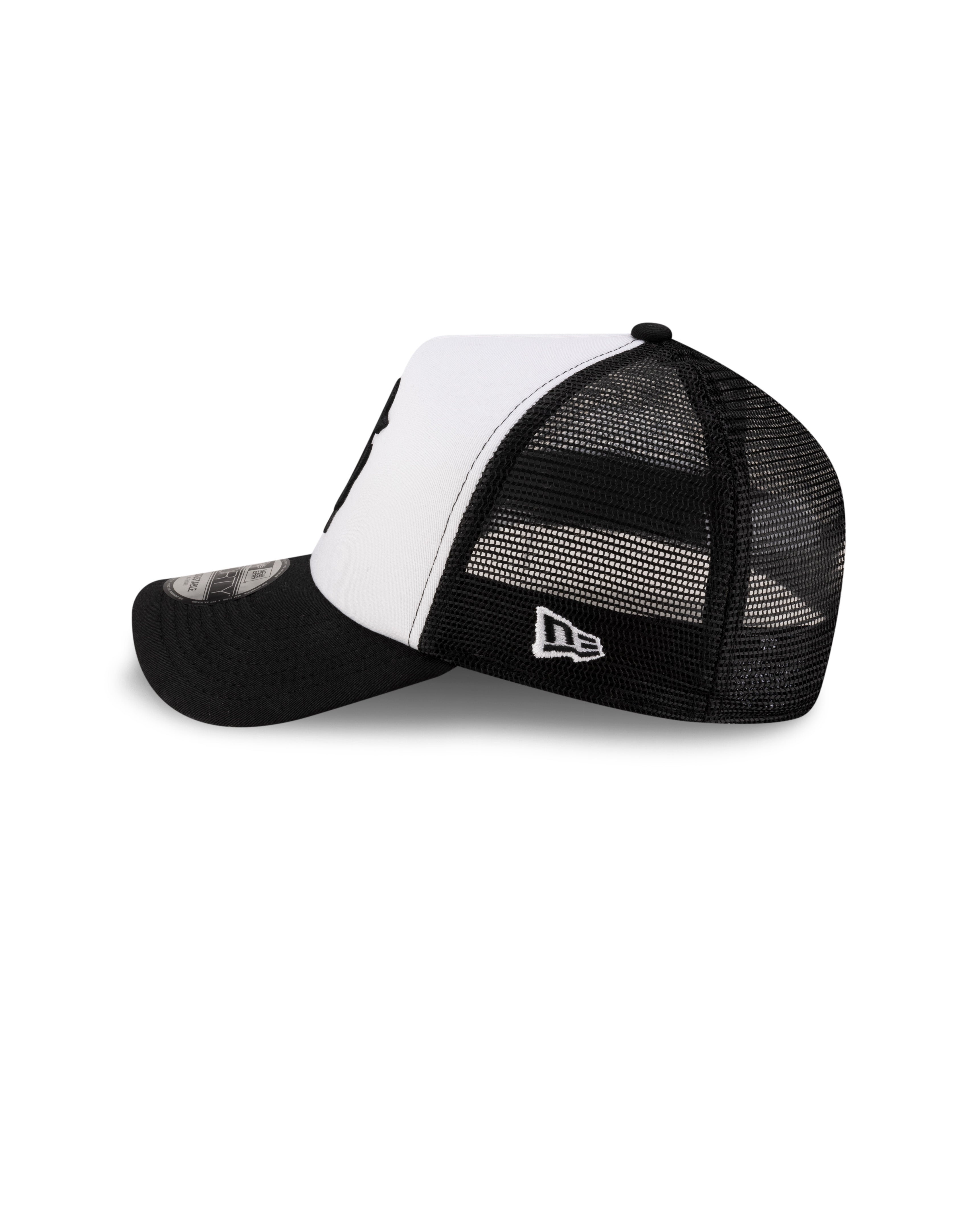 KSUBI x New Era 9FORTY A-Frame Trucker Hat - Black/White Snapback Cap for Men & Women | Streetwear Fashion, Outdoor Activities, Casual Wear