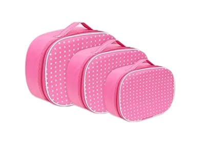 Supreme Quality 3-Piece Cosmetic Box Set - Vanity Box, Makeup Organizer & Travel Pouch (Pink) | Perfect for Travel, Home Storage & Makeup Organization
