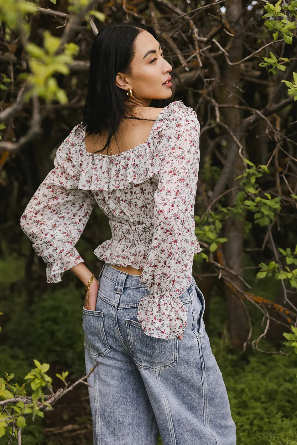 Gemma Ditsy Floral Blouse for Women - Elegant Floral Print Top - Casual & Office Wear - Perfect for Spring & Summer Outfits