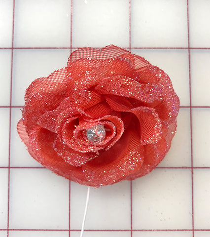 Red Glitter Roses - Artificial Flowers for Home Decor, Wedding Bouquets, and Party Centerpieces