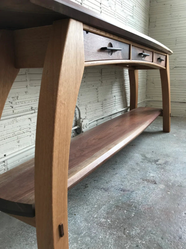 Handmade Designer Wooden TV Stand with 3 Drawers - Modern Media Console Table for Living Room | Entertainment Center Storage Furniture for TV, Gaming & Home Theater Setup