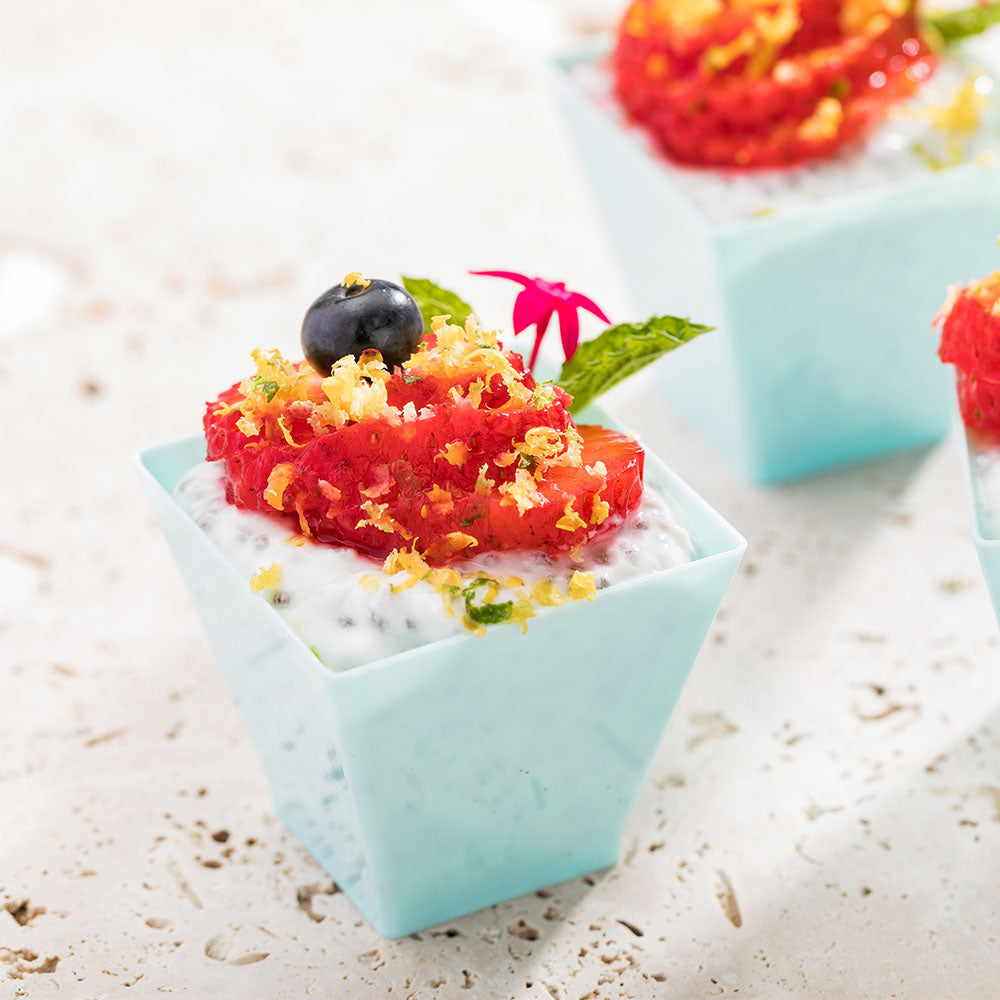 2 oz Square Baby Blue Plastic Mini Kova Cups - Limited Edition (2