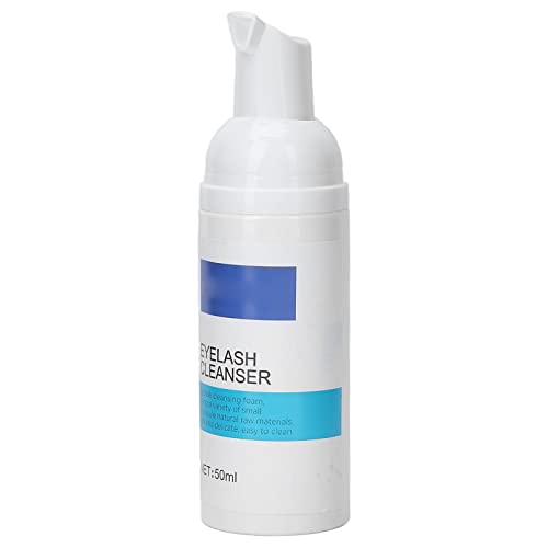 Gentle Eyelid Foaming Cleanser for Lash Extensions - Non-Irritating, Nutrient-Rich Lash Foam Shampoo with Brush (50ml) - Professional Salon & Home Use for Sensitive Eyes & Daily Eyelash Care