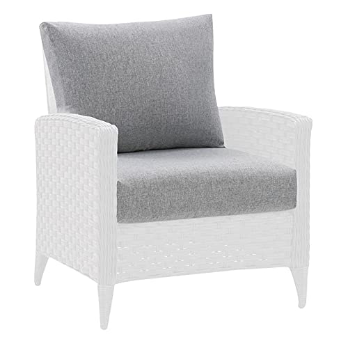 Parkview Gray Fabric Single Chair Set of 2 Replacement Patio Cushions - Waterproof Outdoor Furniture Cushions for Patio, Deck, Poolside & Garden Use
