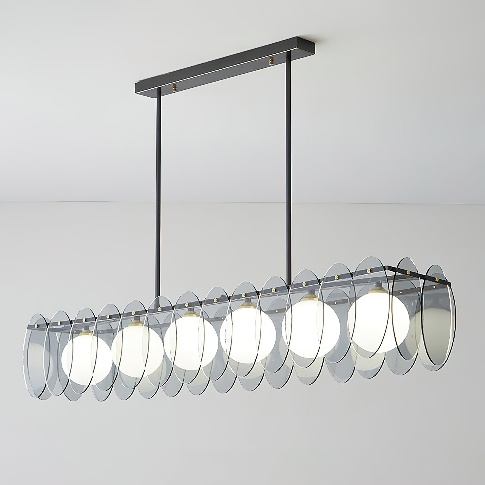 Crystal Glass Ball Chandelier - Modern Molecular Pendant Light for Dining Room, Living Room & Bedroom Decor