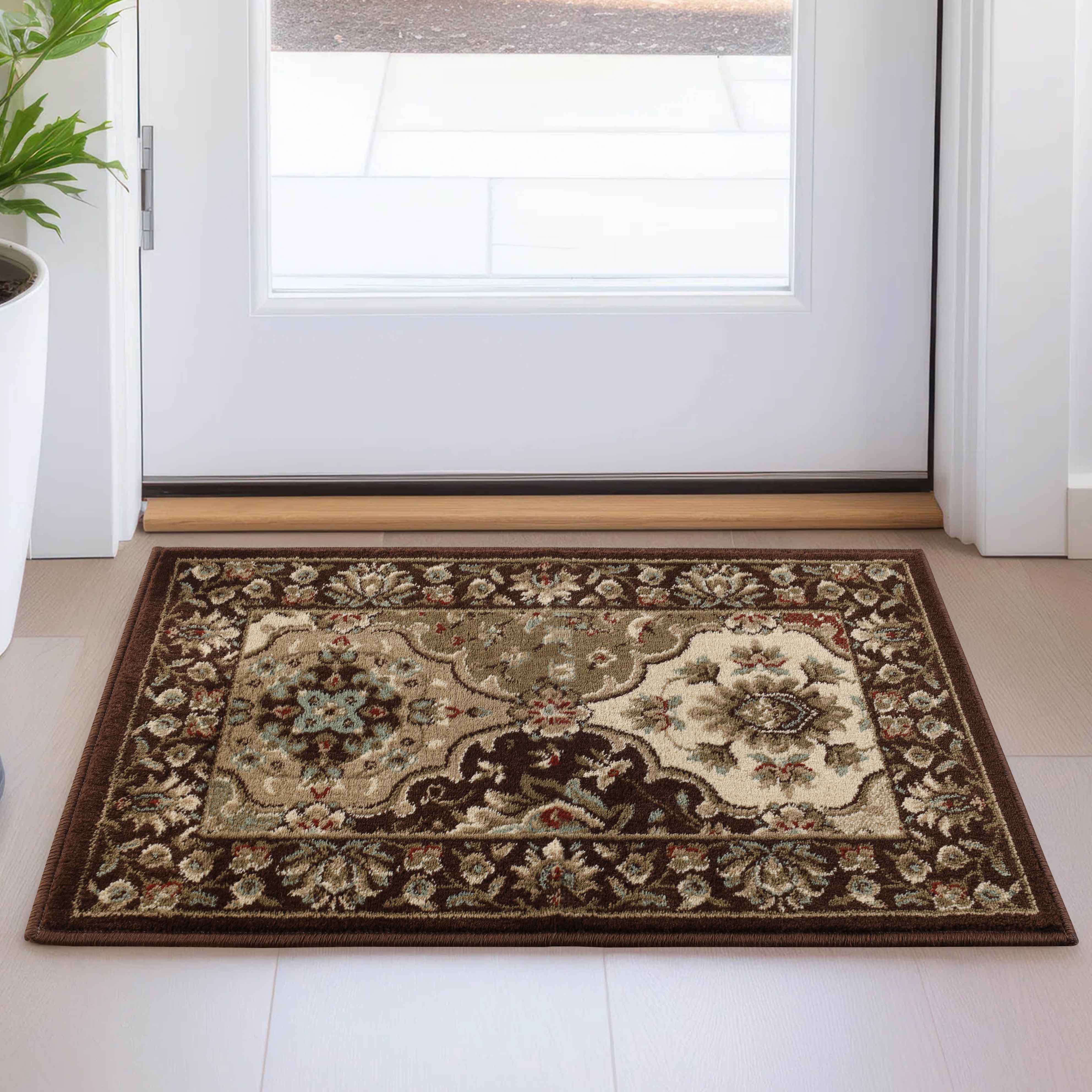 Palmyra Traditional Floral Medallion Indoor Area Rug - Non-Slip Living Room Carpet, Bedroom Runner Rug for Home Decor - Perfect for Hallway, Entryway & Cozy Spaces