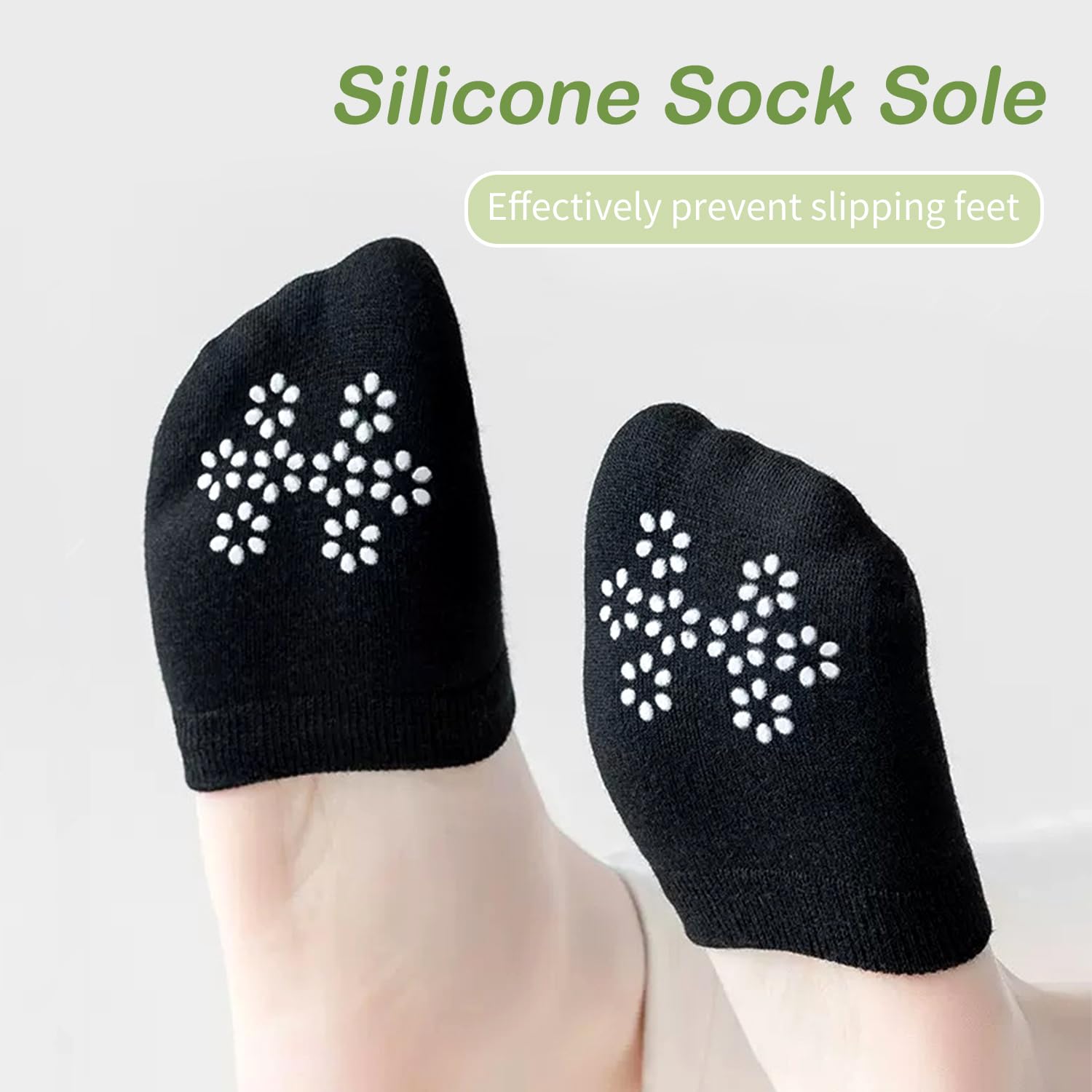 6 Pairs Women's Invisible Toe Socks - Non-Slip Half Socks for Shoes & Sandals