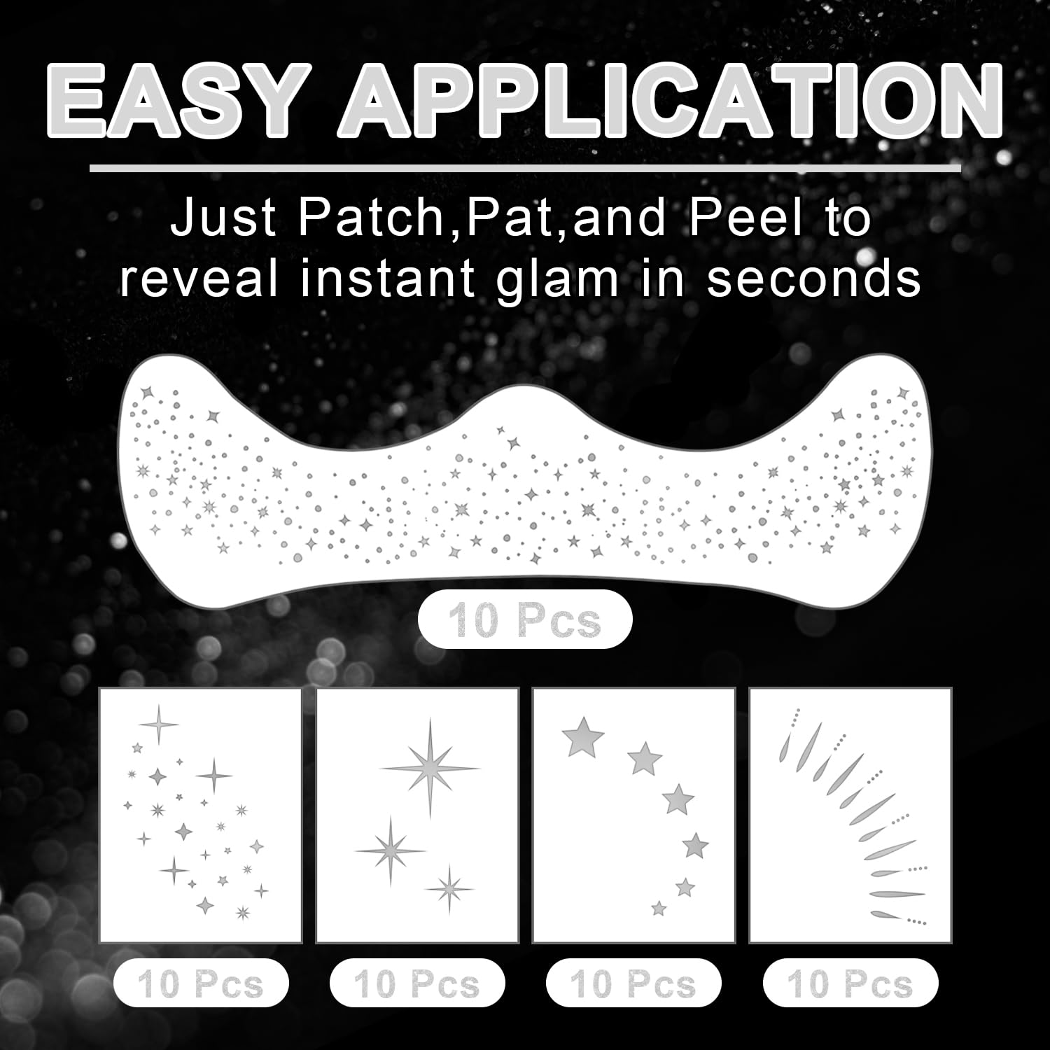 20 Pcs Silver Face Makeup Patches - Glitter Freckles Face Tattoos for Teens & Women | Waterproof Sparkle Freckles Makeup Stickers for Halloween, Christmas Parties & Festive Events (Silver)