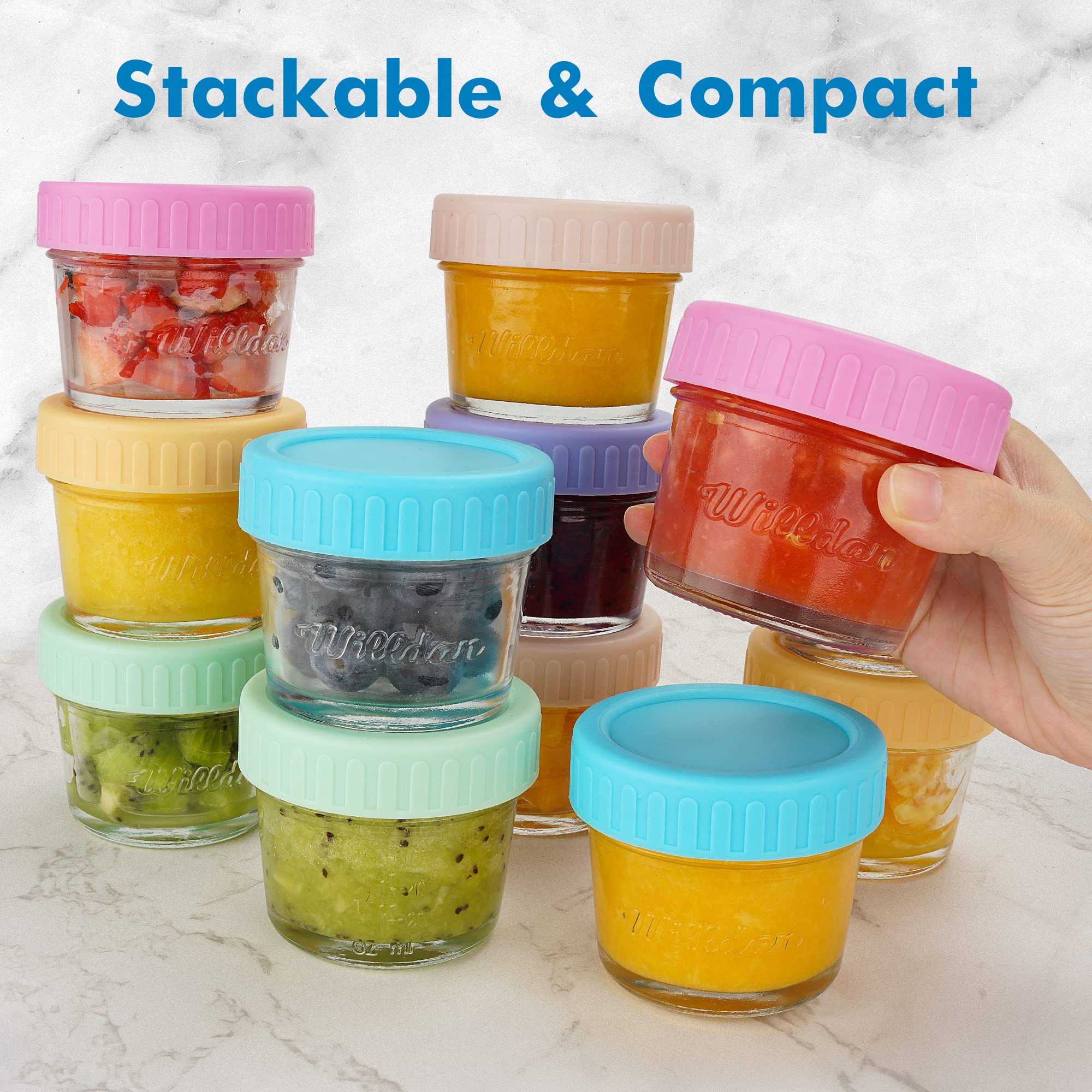 24-Pack 4 oz Glass Baby Food Storage Jars with Lids - Reusable Small Containers for Snacks, Puree & Breast Milk - Freezer, Fridge, Microwave & Dishwasher Safe - Perfect for Infant Meals, Daycare & On-the-Go Parenting