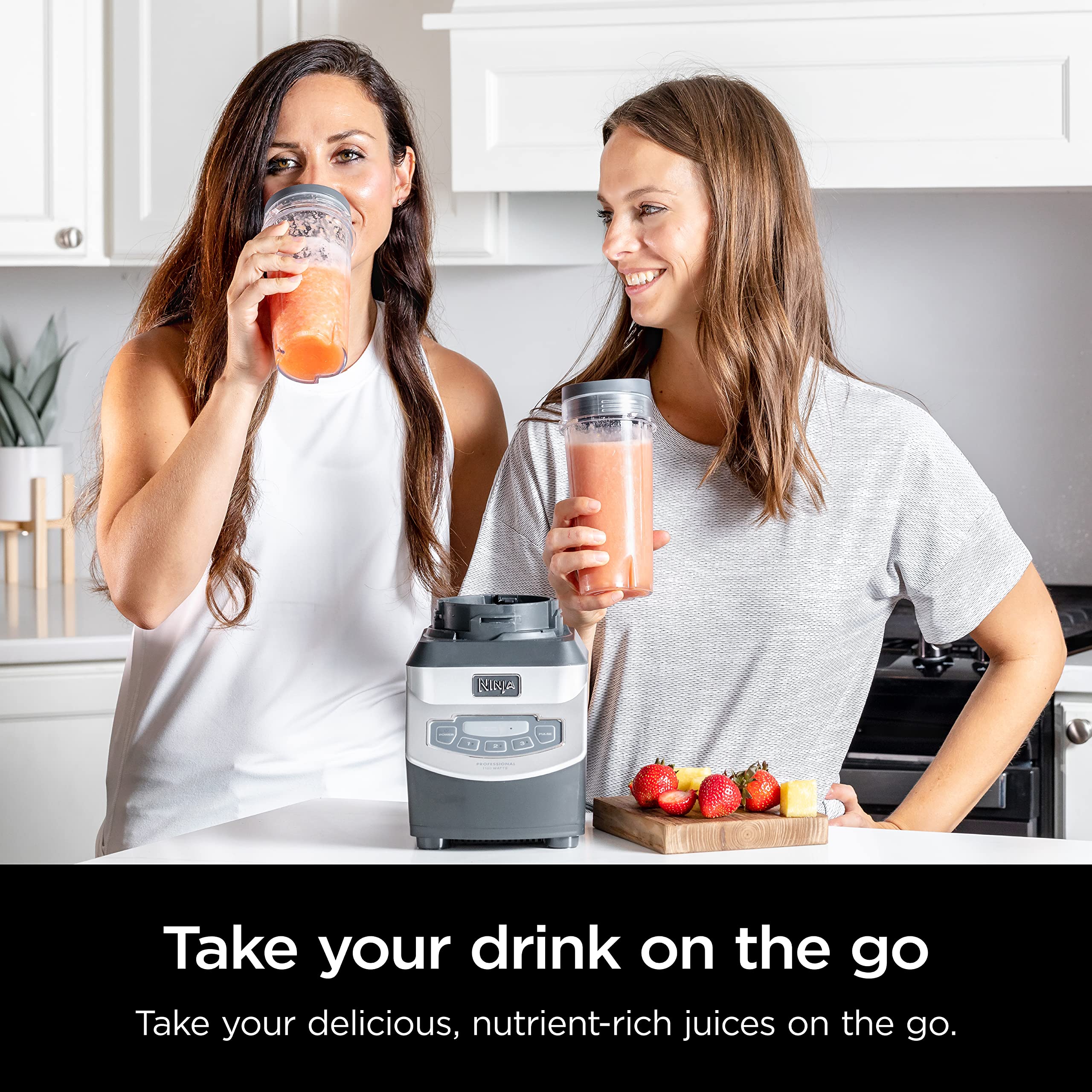 Ninja BL660 Professional 1100-Watt Blender for Smoothies, Frozen Drinks & Food Processing - 72oz Pitcher with 2 To-Go Cups - Perfect for Healthy Smoothies, Meal Prep & Kitchen Blending (Gray)