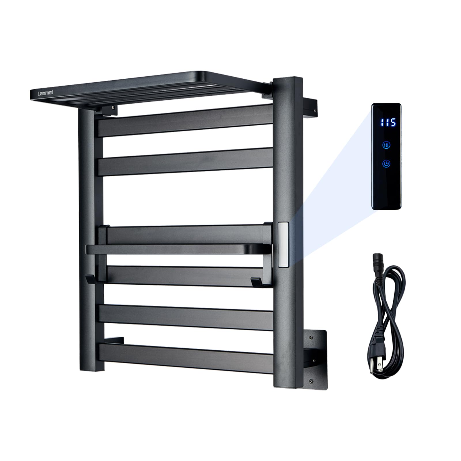 2 in 1 Electric Heated Towel Warmer & Wall Rack - 6 Bar Bathroom Towel Warmer with 24H Timer & Temperature Control - Perfect for Spa, Luxury Bathrooms & Cold Weather Comfort
