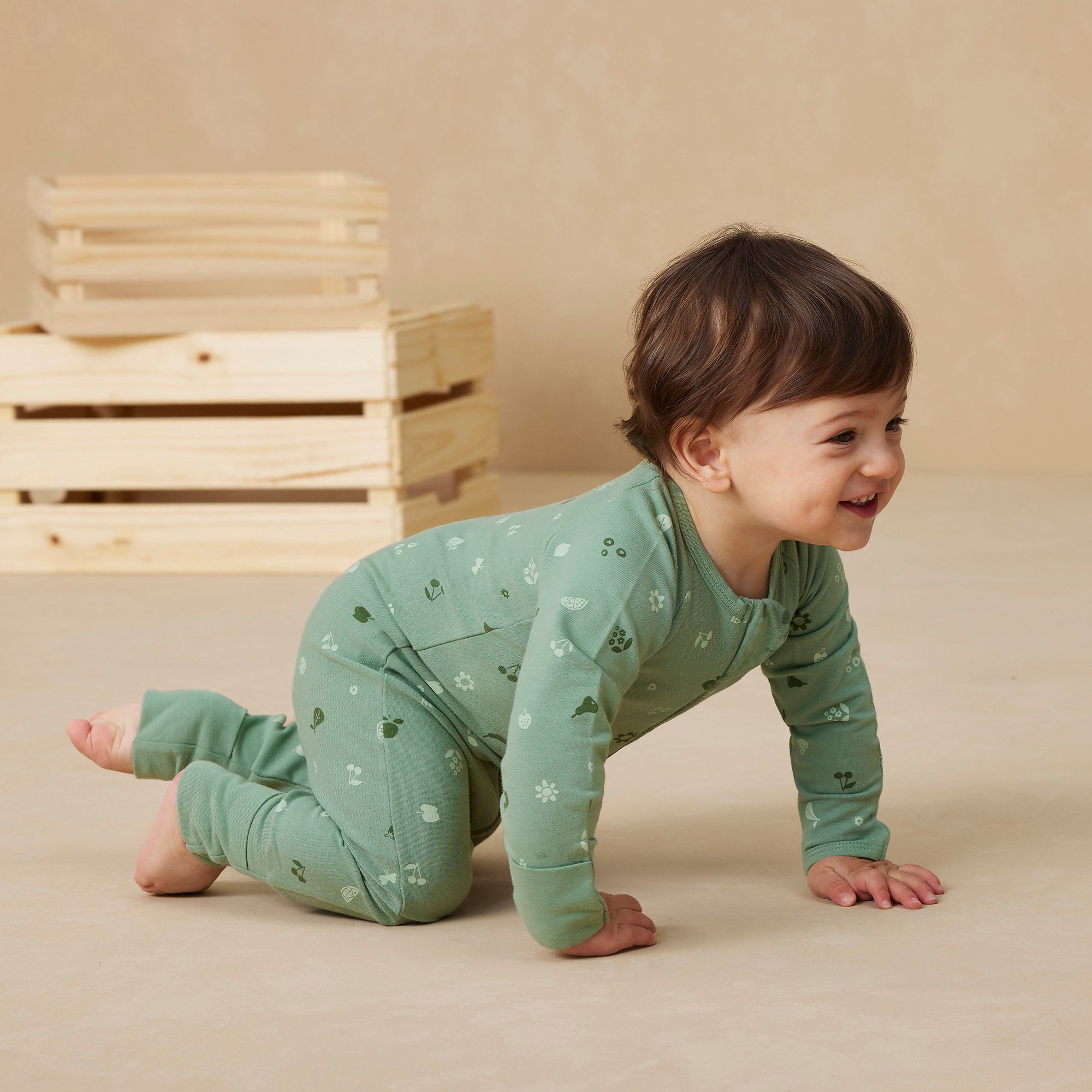 ErgoPouch 1.0 TOG Long Sleeve Sleep Zip Bodysuit - Sweet Orchard Print - Baby Sleepwear for Comfortable Nights & Daycare