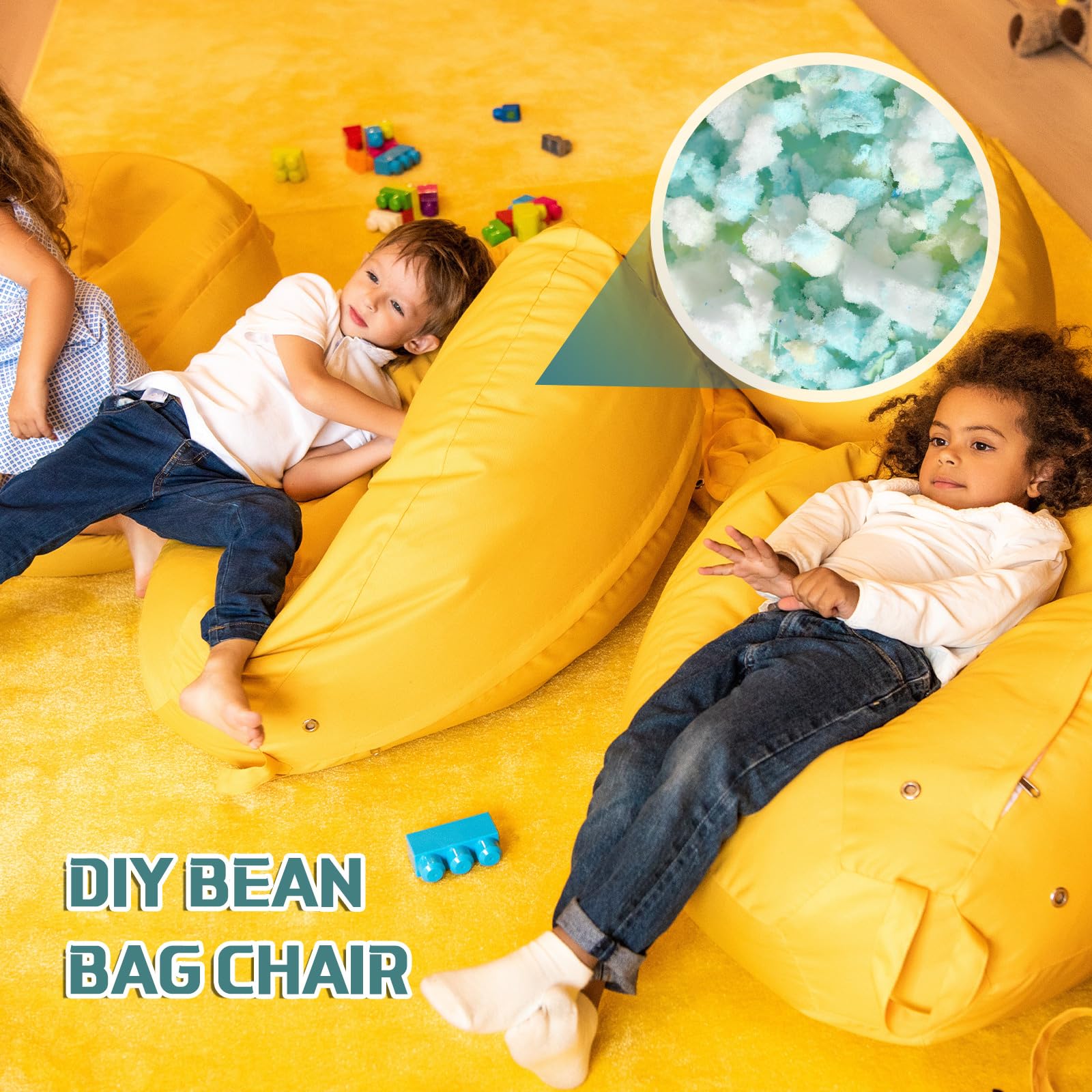 Frienda 6 Pack 30 Lbs Shredded Memory Foam Bean Bag Filler - Soft Bulk Stuffing for Bean Bag Chairs, Stuffed Animals, Pillows, Cushions & Dog Beds - 5 Lbs Per Pack - Perfect for Home, Office & Kids Playroom Comfort