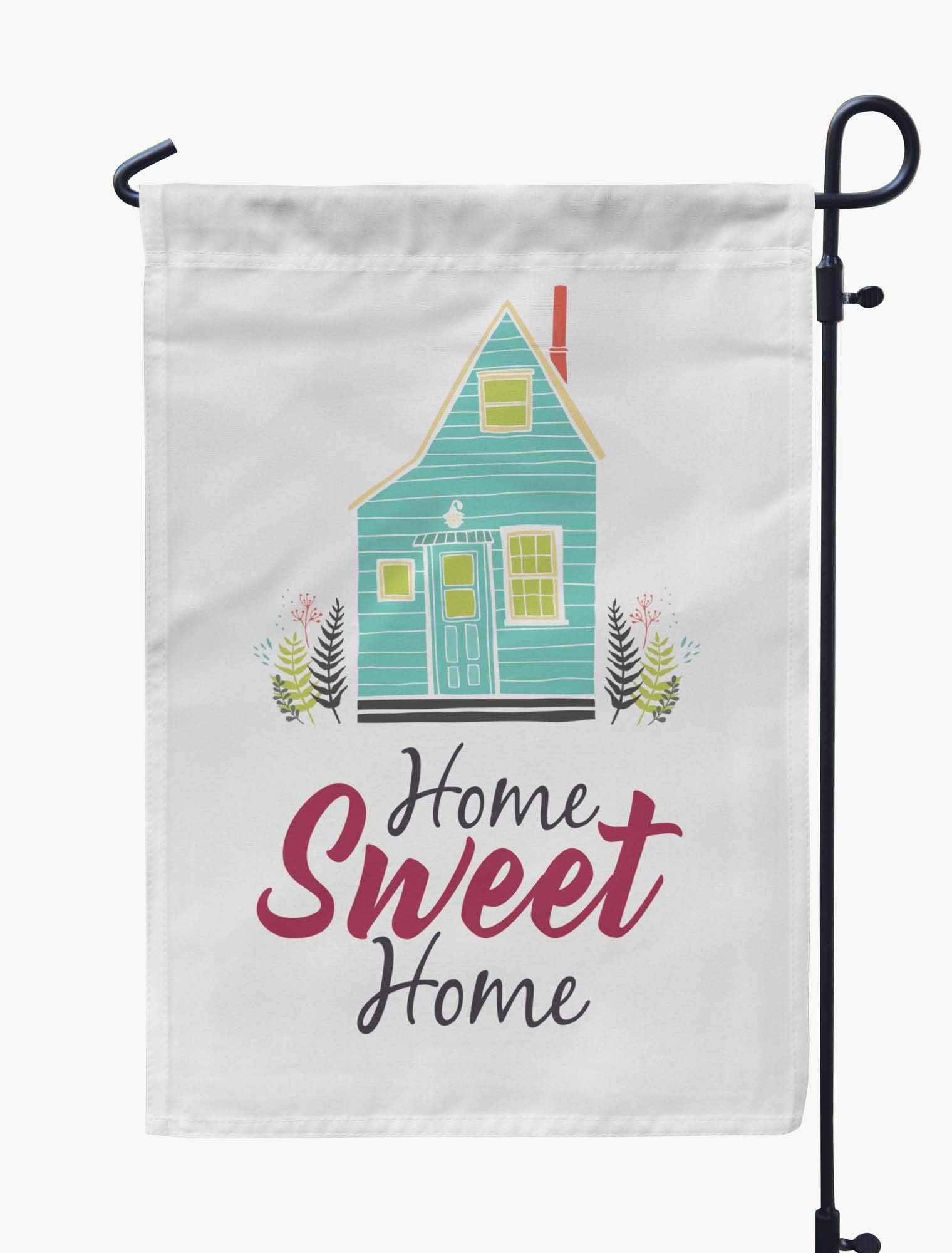Printtoo White Double Sided 'Home Sweet Home' Garden & Camping Flag - Perfect for Outdoor Enthusiasts, Summer Campsites, Backyard Decor & RV Adventures