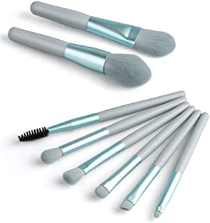 8-Piece Professional Makeup Brush Set for Foundation, Blush, Eyeshadow, Eyeliner, Lips & Brows - Portable Mini Cosmetic Brush Kit for Travel & Everyday Makeup Application