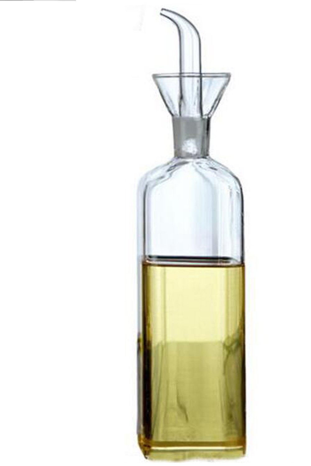 Premium Glass Olive Oil Dispenser Bottle - 8 oz Square Kitchen Oil Bottle for Cooking, Salad Dressing & Baking - Perfect for Olive Oil, Vinegar & Vegetable Oil with Precision Pour Spout