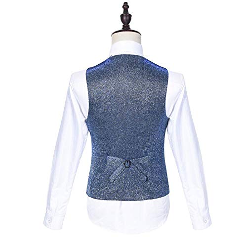 Men's Blue Slim Fit Shawl Lapel 3-Piece Suit Set with Blazer, Vest & Pants - Formal Tuxedo for Weddings, Prom & Business Events