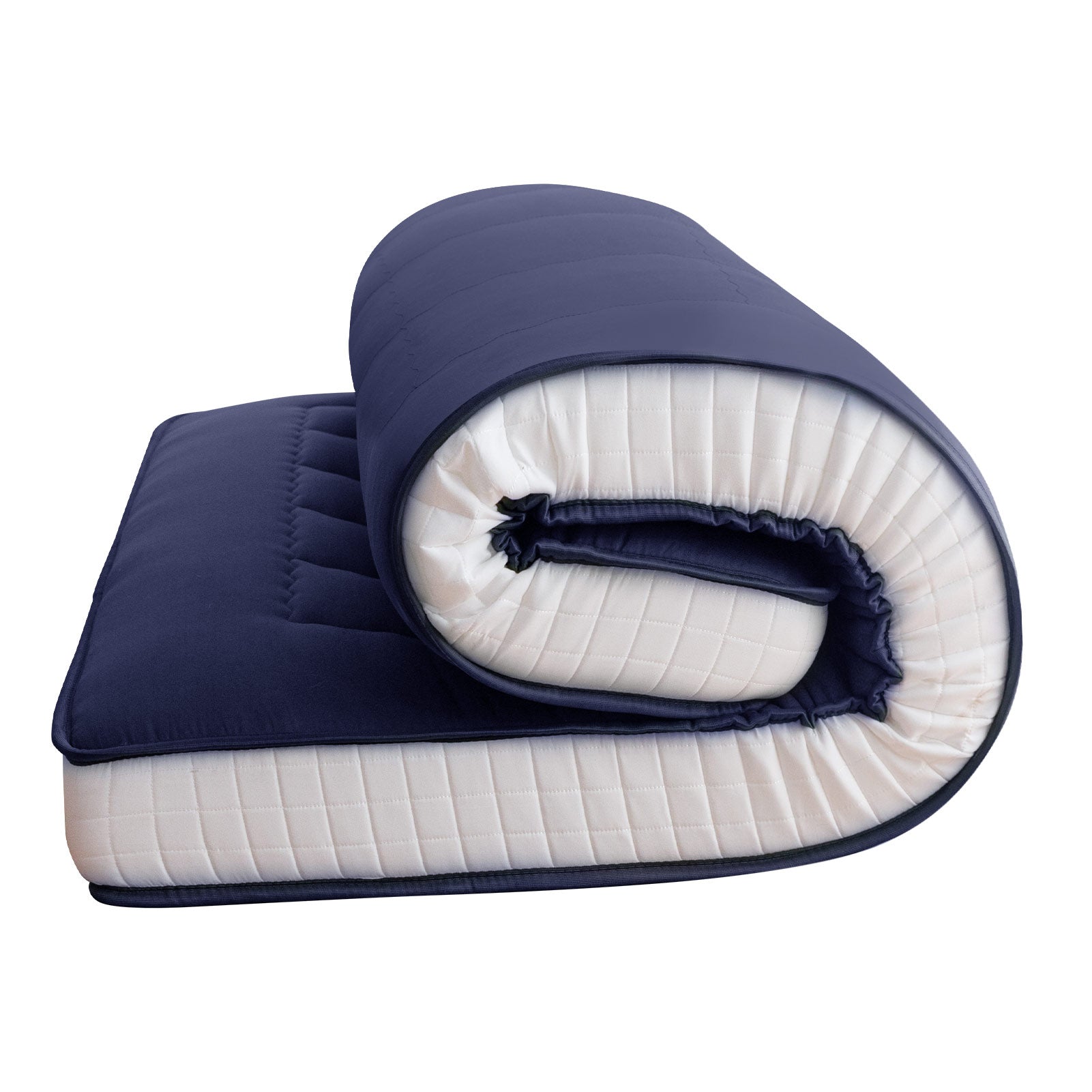 MAXYOYO 6 Extra Thick Japanese Futon Mattress - Rectangle Quilted Floor Bed for Family & Guests, Navy Blue - Perfect for Small Spaces, Guest Rooms & Minimalist Home Decor