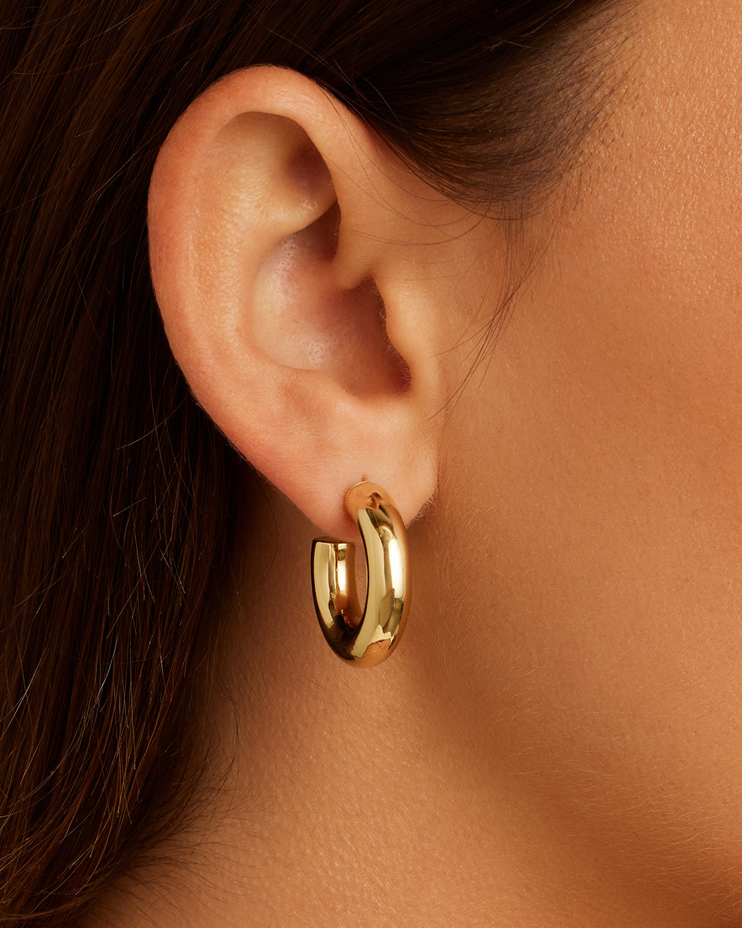 Lou Statement Small Hoops - Minimalist Gold Hoop Earrings for Women | Perfect for Everyday Wear, Office & Date Night